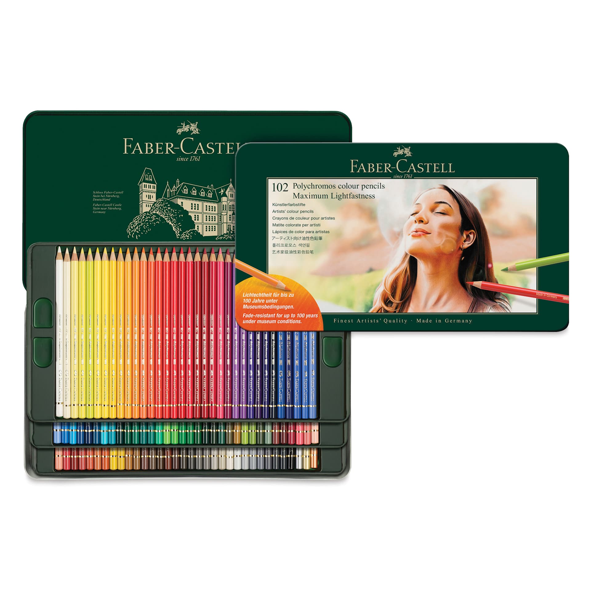 Faber-Castell Polychromos Pencil Set - Set of 102, Maximum Lightfastness, Assorted Colors