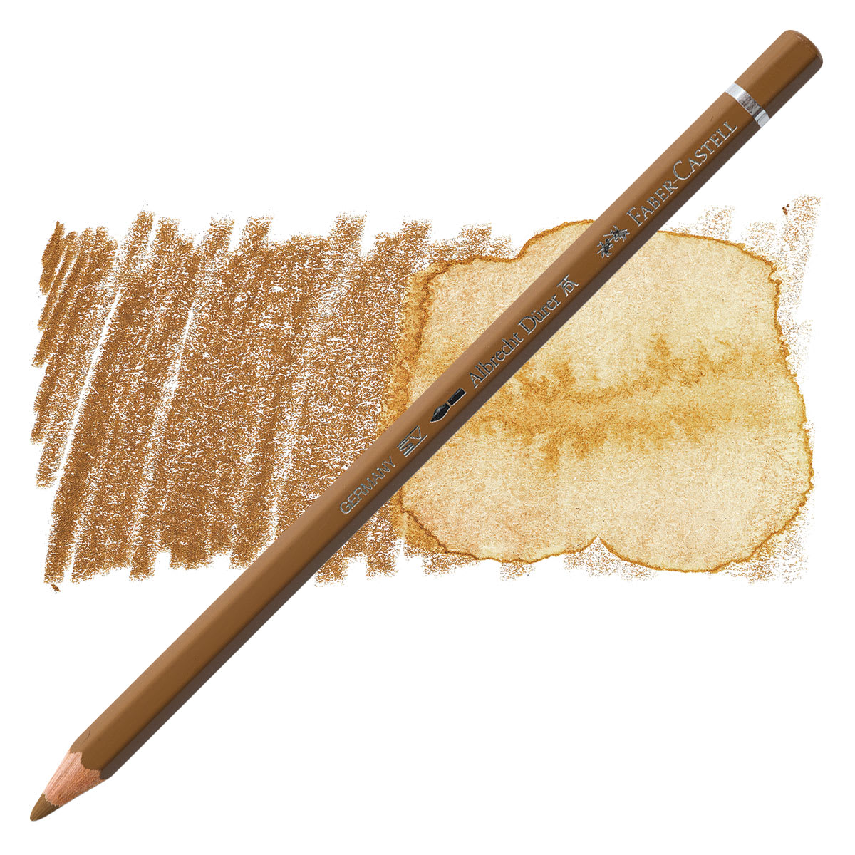 Faber-Castell Albrecht Durer Watercolor Pencil - Raw Umber pencil and swatch