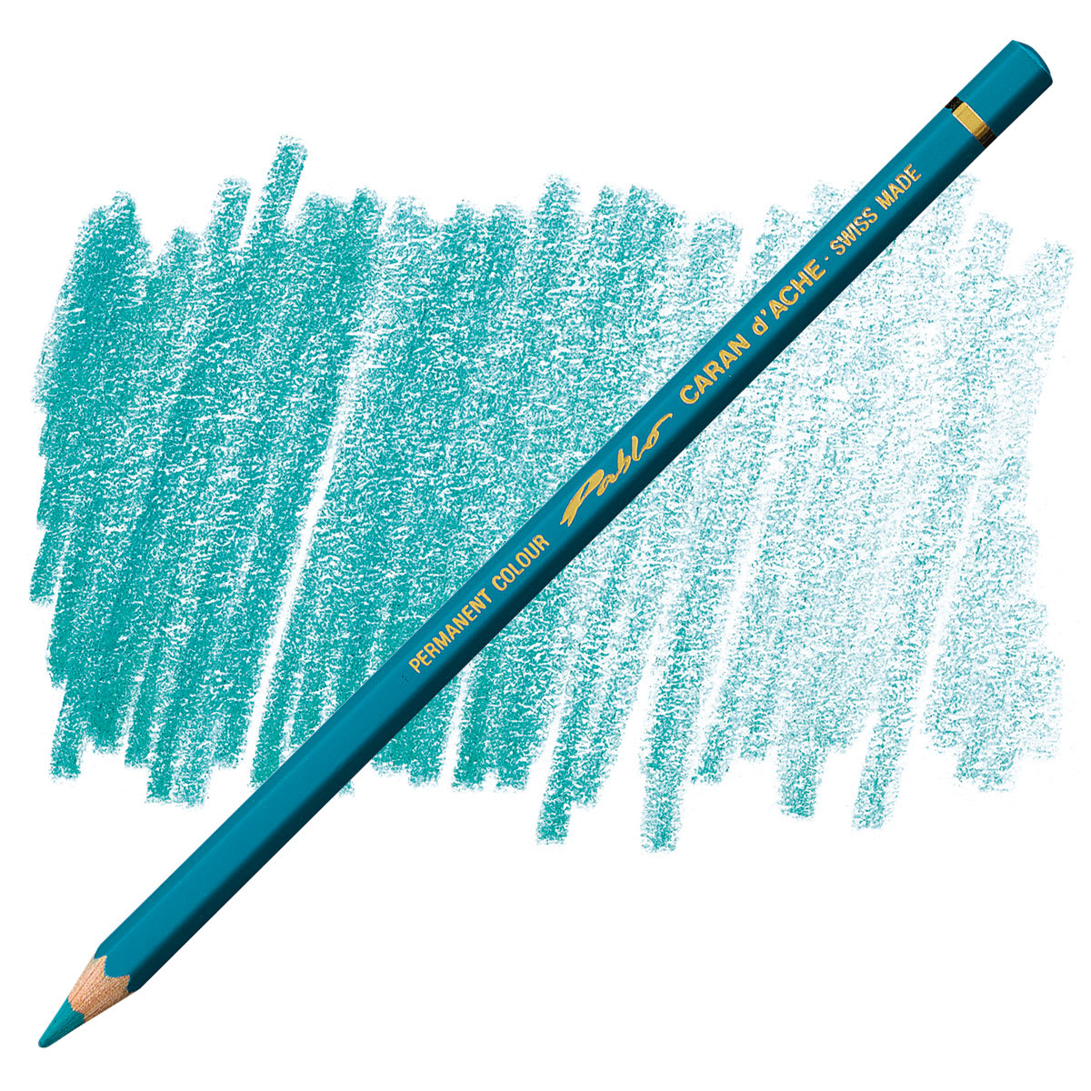 Caran d'Ache Pablo Colored Pencil - Azurite Blue pencil and swatch