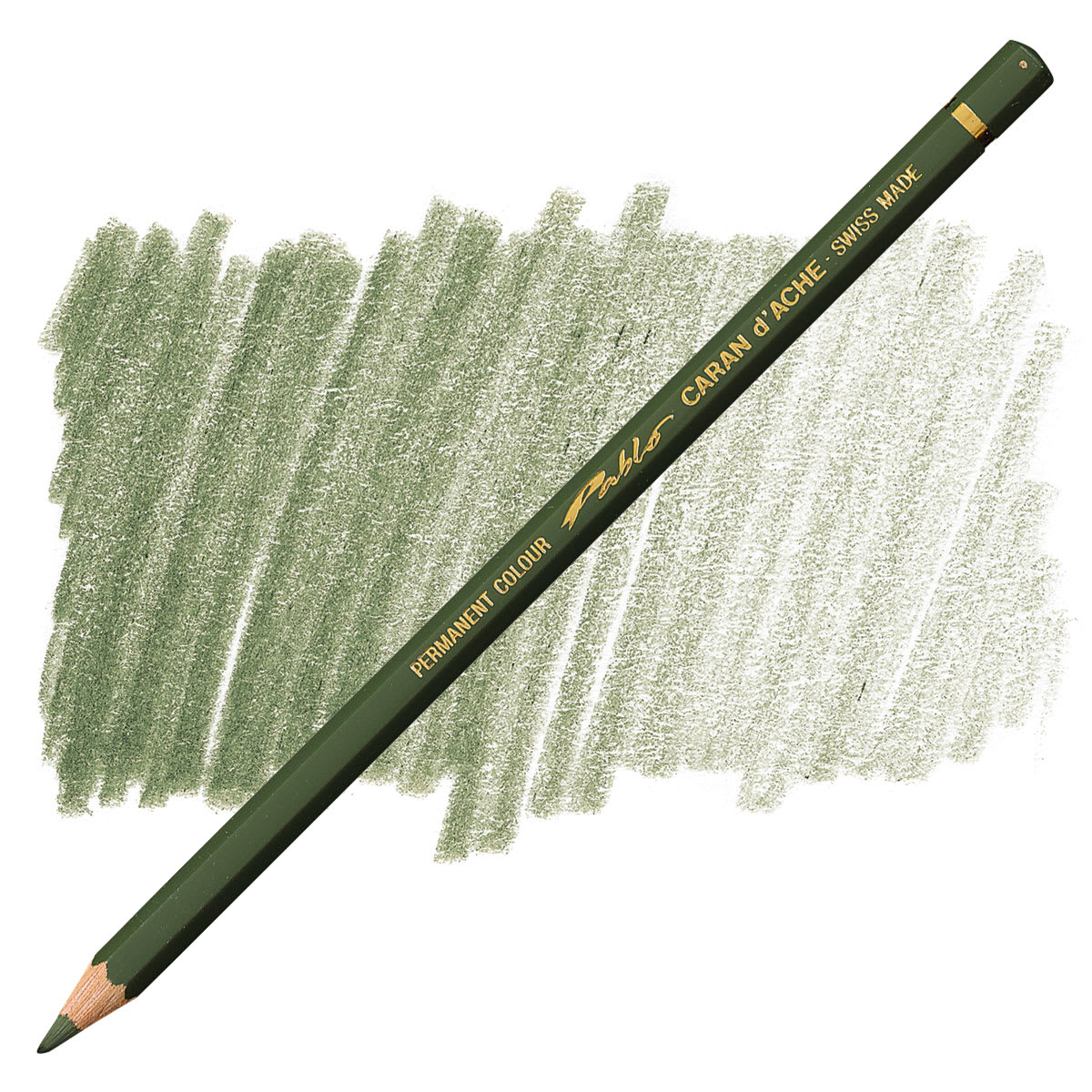Caran d'Ache Pablo Colored Pencil - Olive Black pencil and swatch