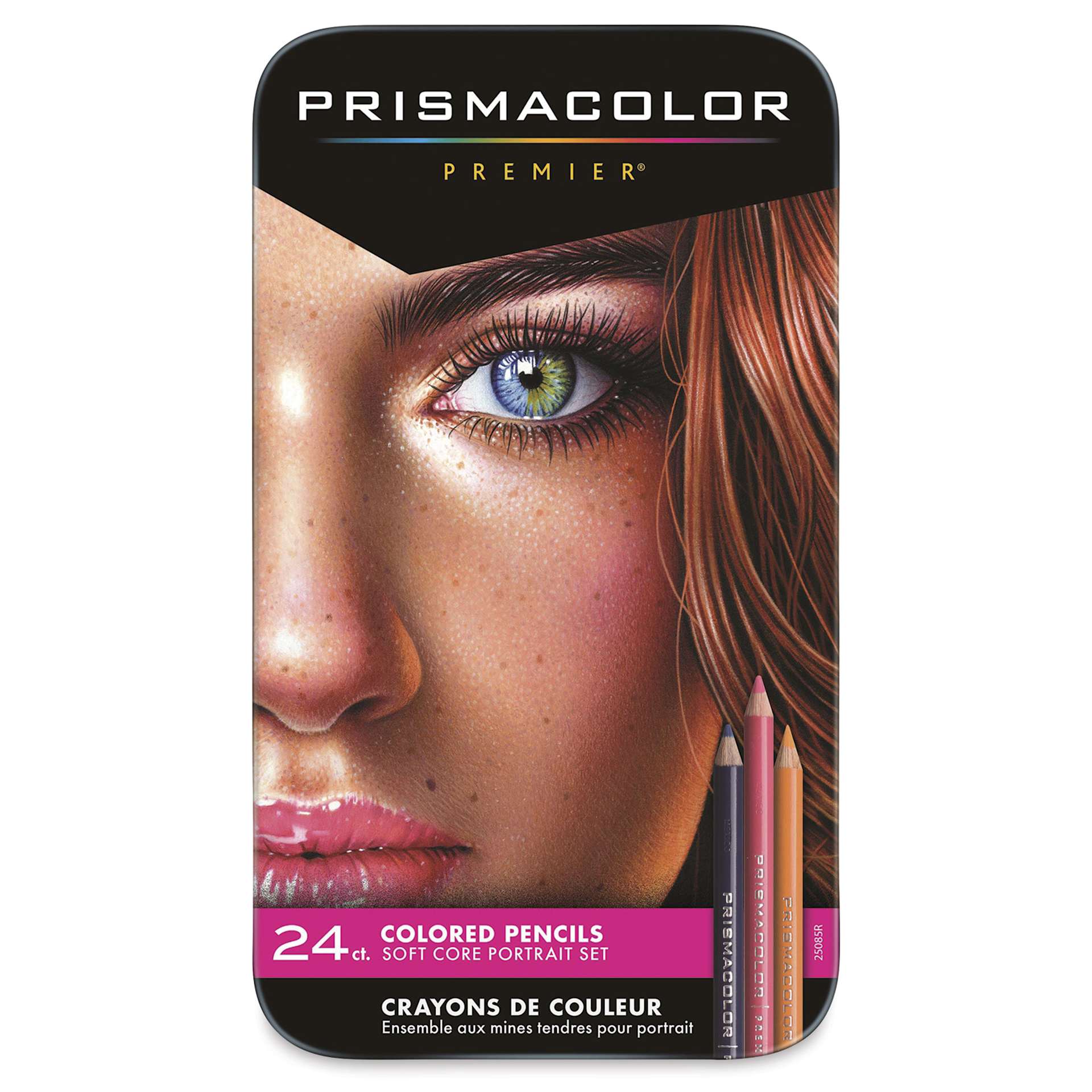 Prismacolor Premier Colored Pencils - Set of 24, Portrait Colors, Front of Tin
