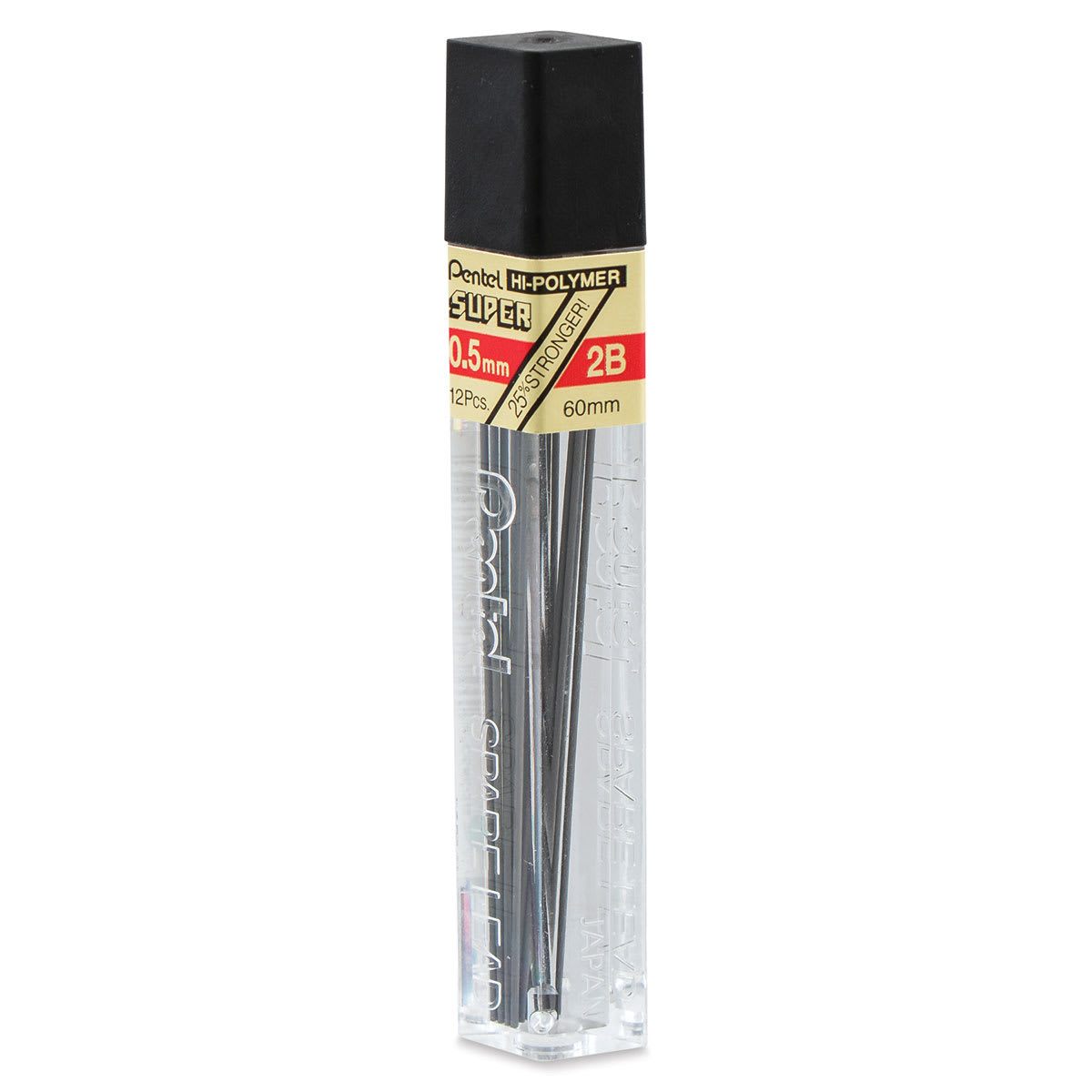 Pentel Hi-Polymer Lead Refills - 0.5 mm, Black, 2B