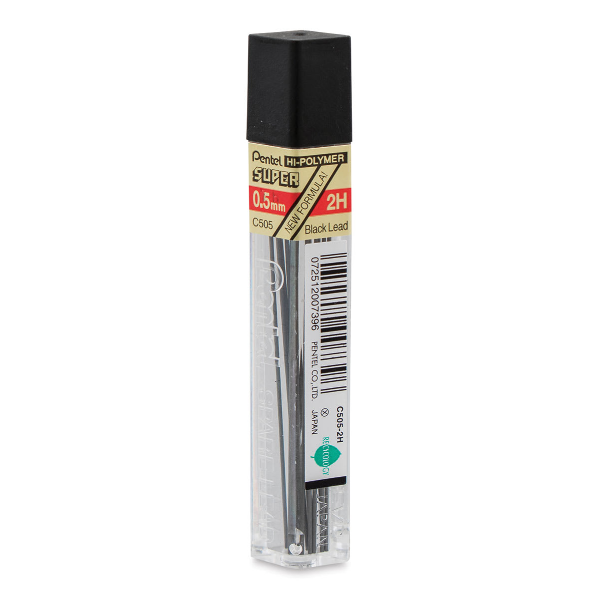 Pentel Hi-Polymer Lead Refills - 0.5 mm, Black, 2H back of package