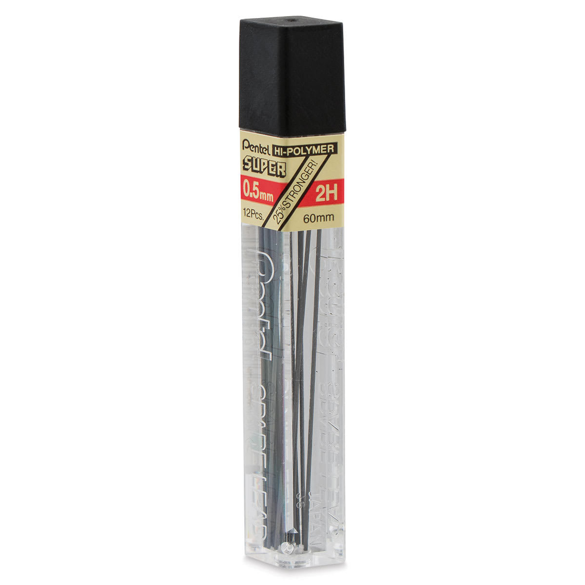 Pentel Hi-Polymer Lead Refills - 0.5 mm, Black, 2H