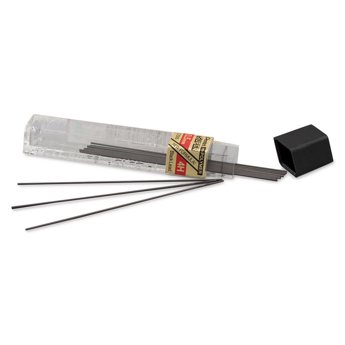 Pentel Hi-Polymer Lead Refills - 0.5 mm, Black, 4H packaging open