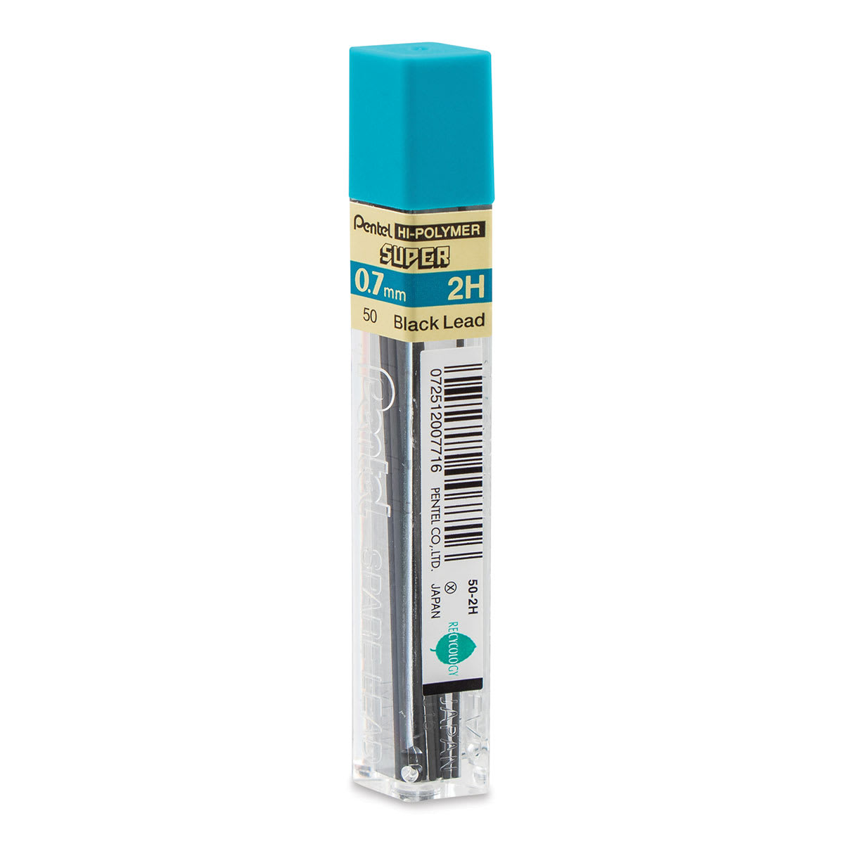 Pentel Hi-Polymer Lead Refills - 0.7 mm, Black, 2H back of package