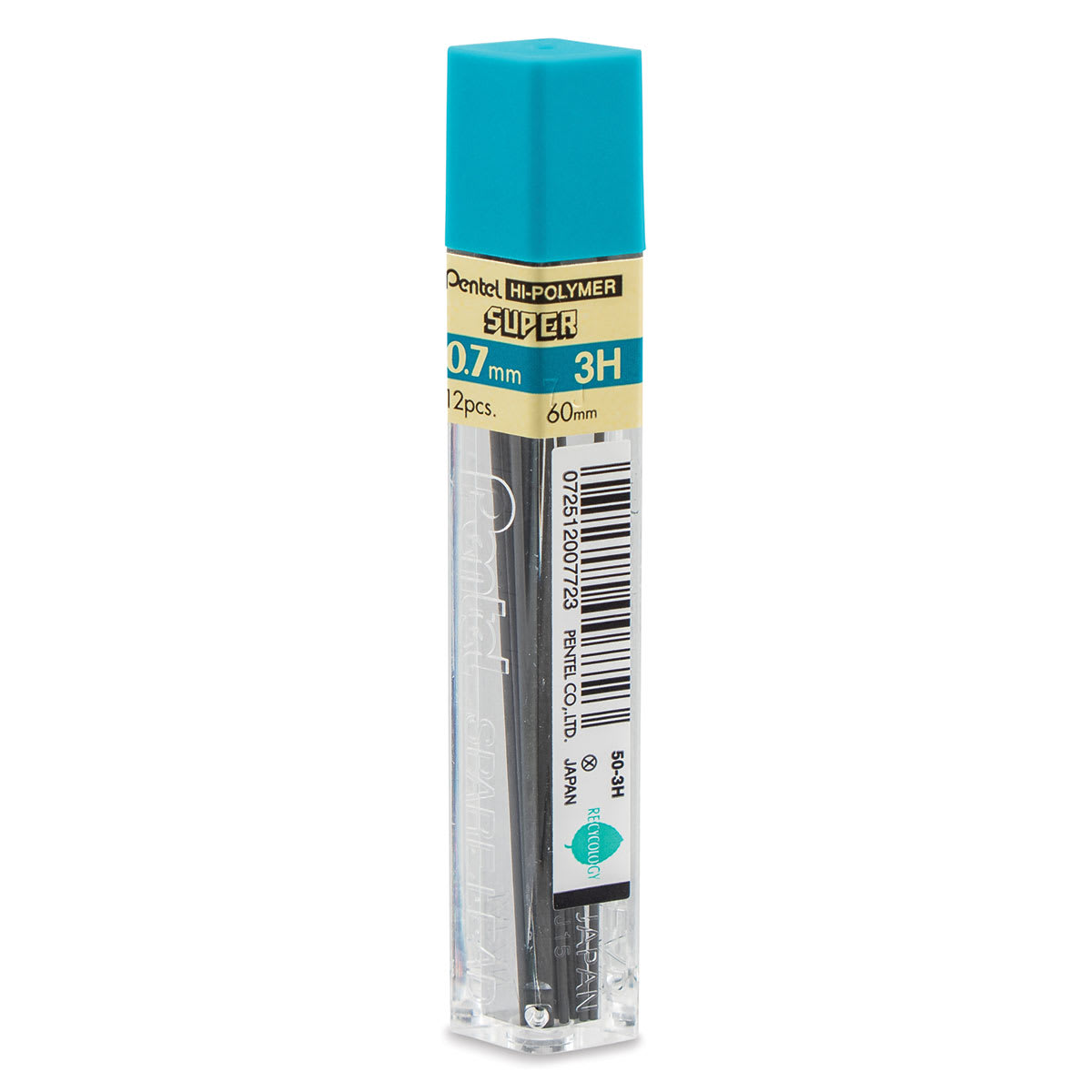 Pentel Hi-Polymer Lead Refills - 0.7 mm, Black, 3H back of package