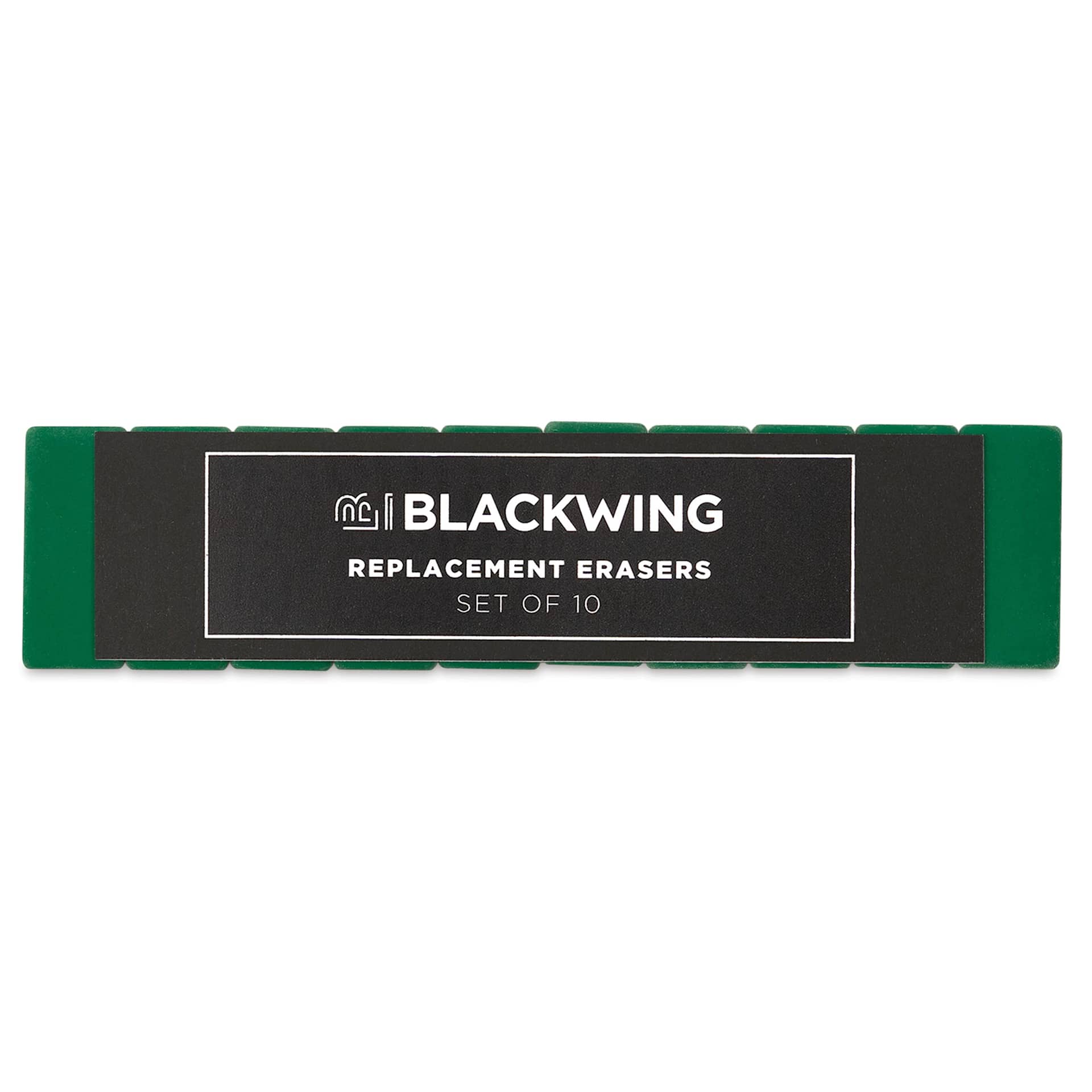 Blackwing Pencil Replacement Erasers - Green, Box of 10