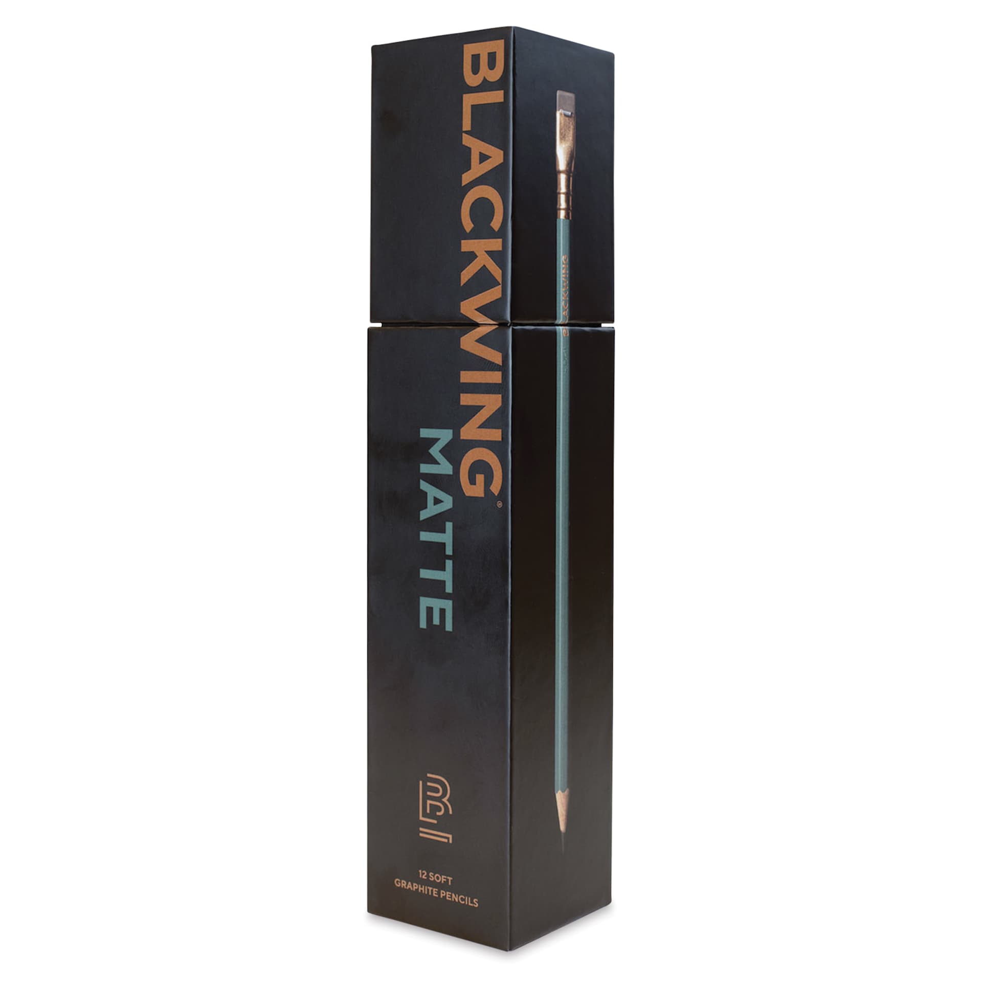Blackwing Pencils - Matte Green, Pkg of 12, Soft, front of the box