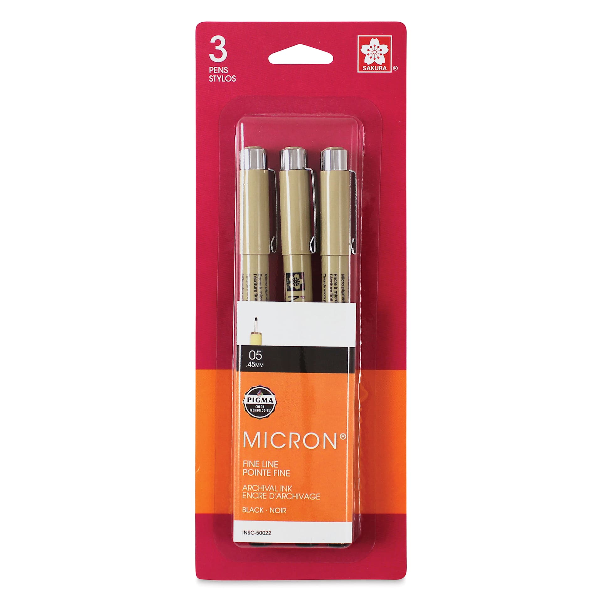Sakura Pigma Micron Pens - Set of 3, Black, 05, packaging