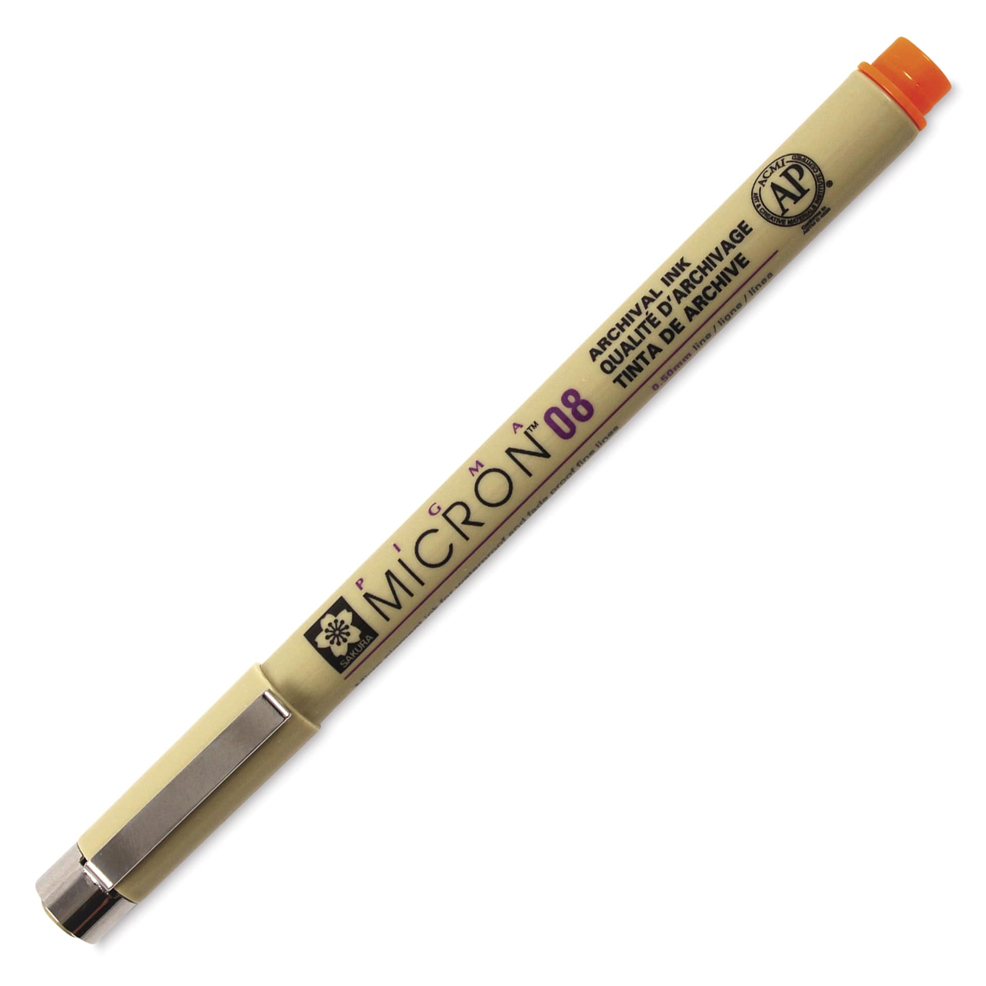 Sakura Pigma Micron Pen - Orange, 08