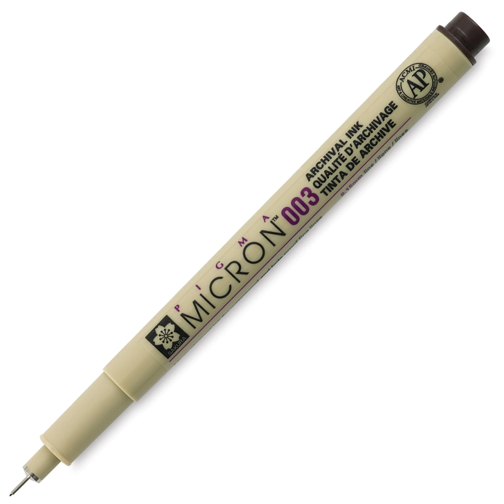 Sakura Pigma Micron Pen - Sepia, 003, cap off