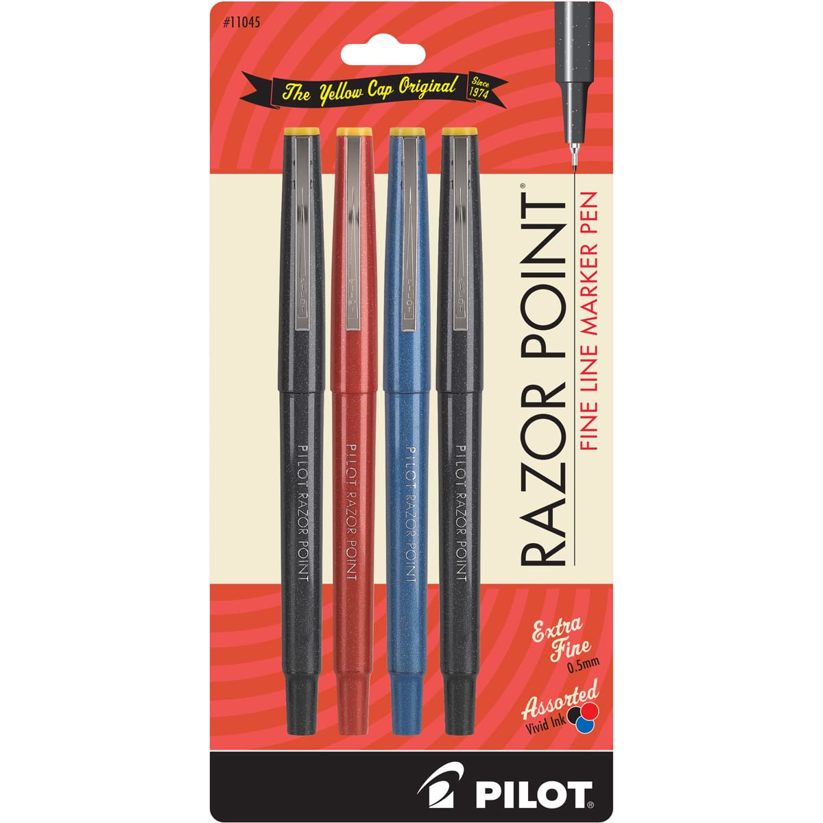 Pilot Razor Point Fine Line Pen Set - Assorted, Set of 4