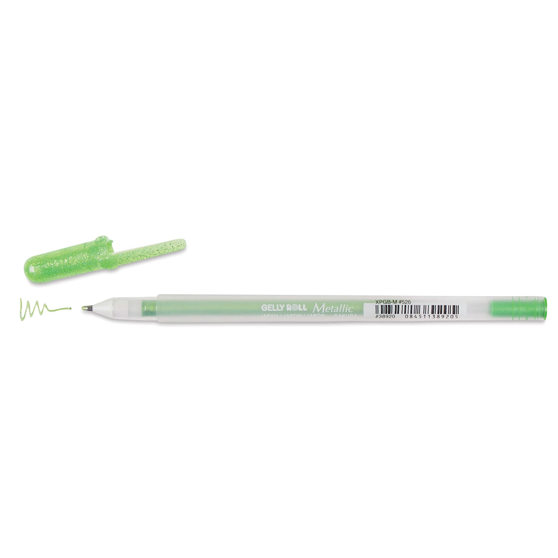 Sakura Gelly Roll Pen - Metallic Emerald, Medium Tip, cap off