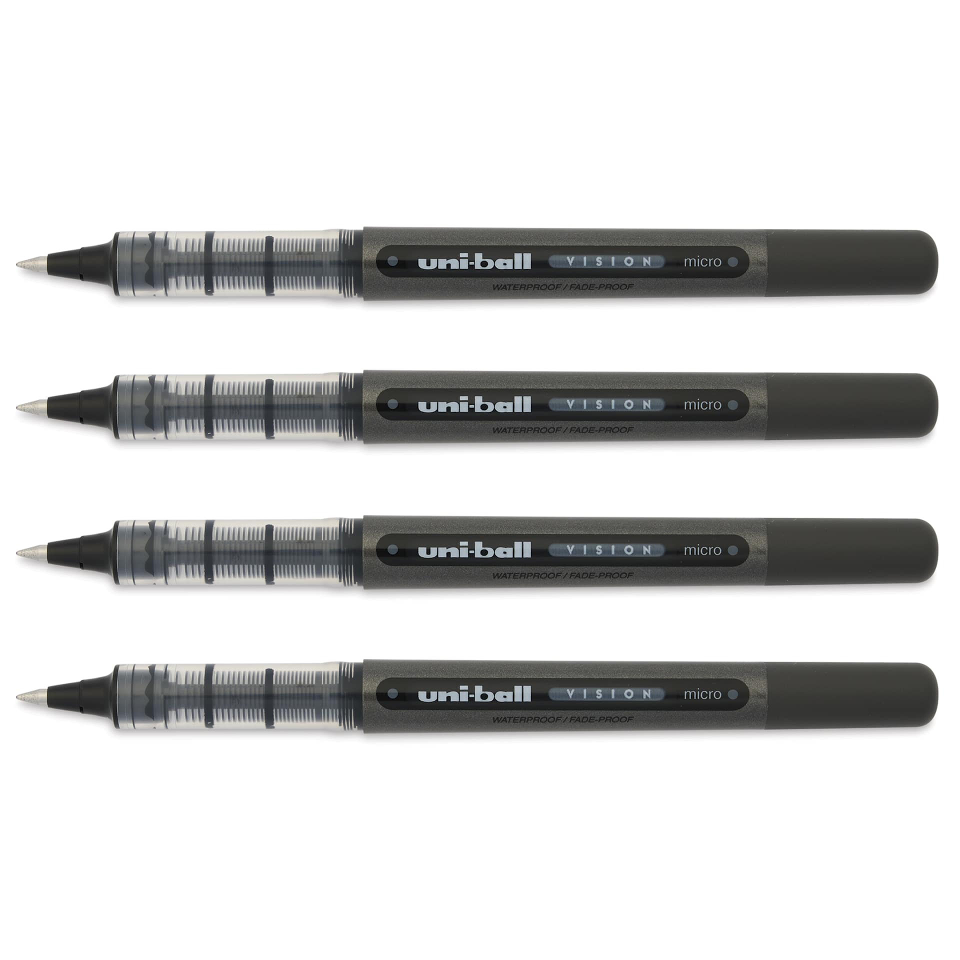 Uni-Ball Vision Rollerball Pen - Black, 0.5 mm, Pkg of 4, pen tips