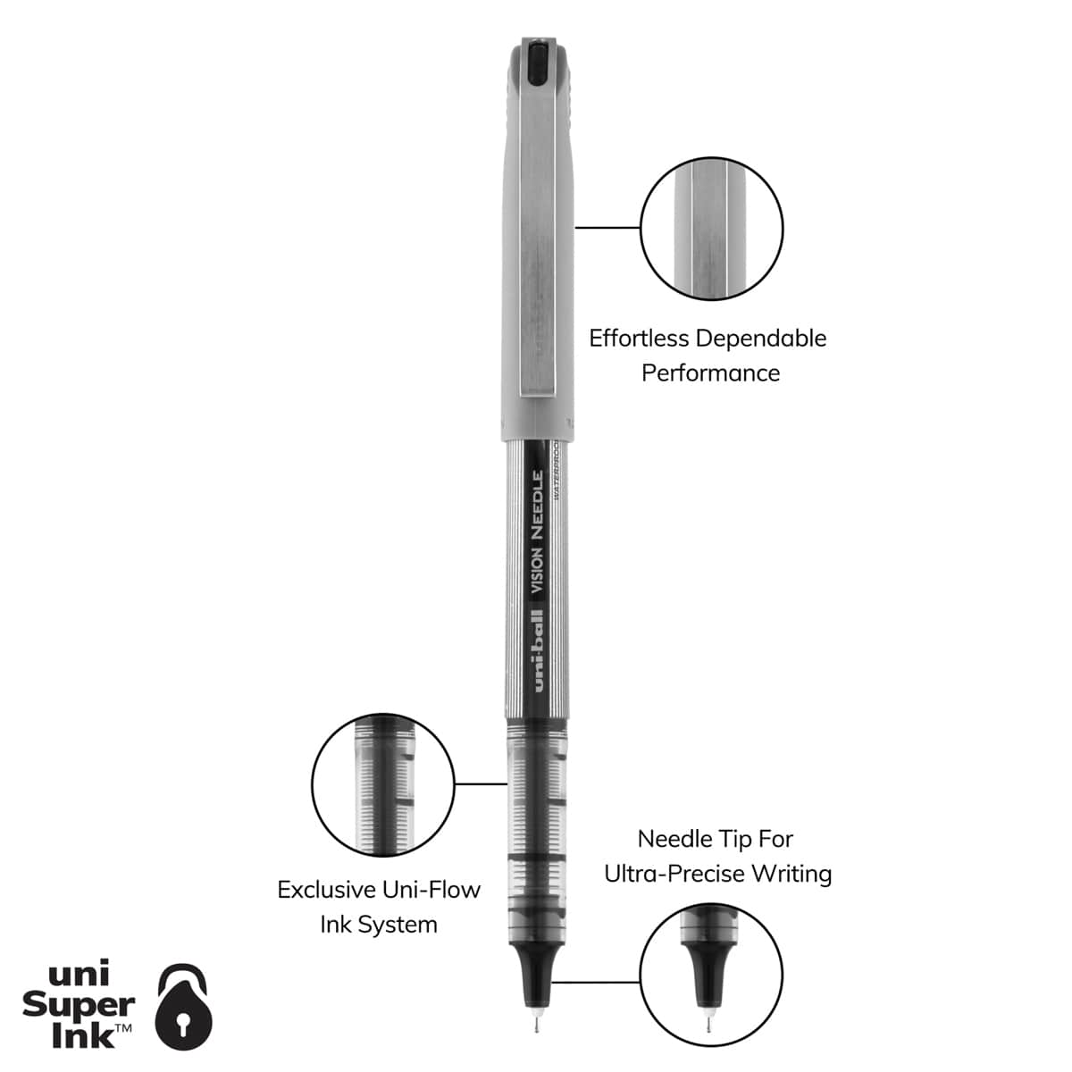 VISION Needle Pens Black - 5/Pkg.