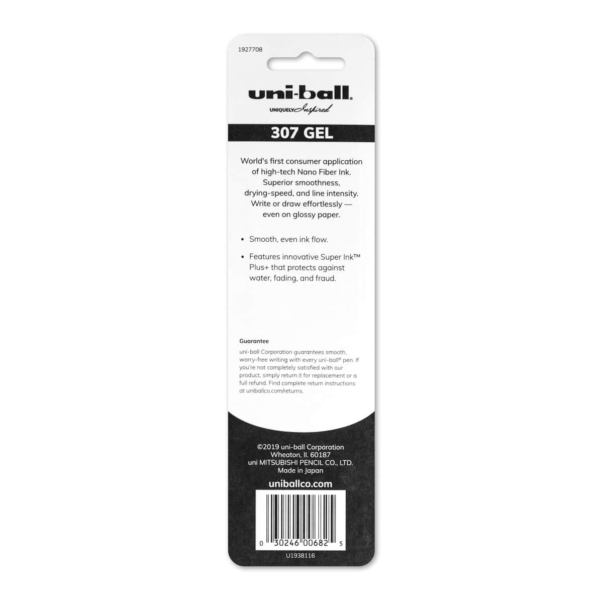 SIGNO 307 Pen Black - Fine Point .7mm, 2/Pkg.