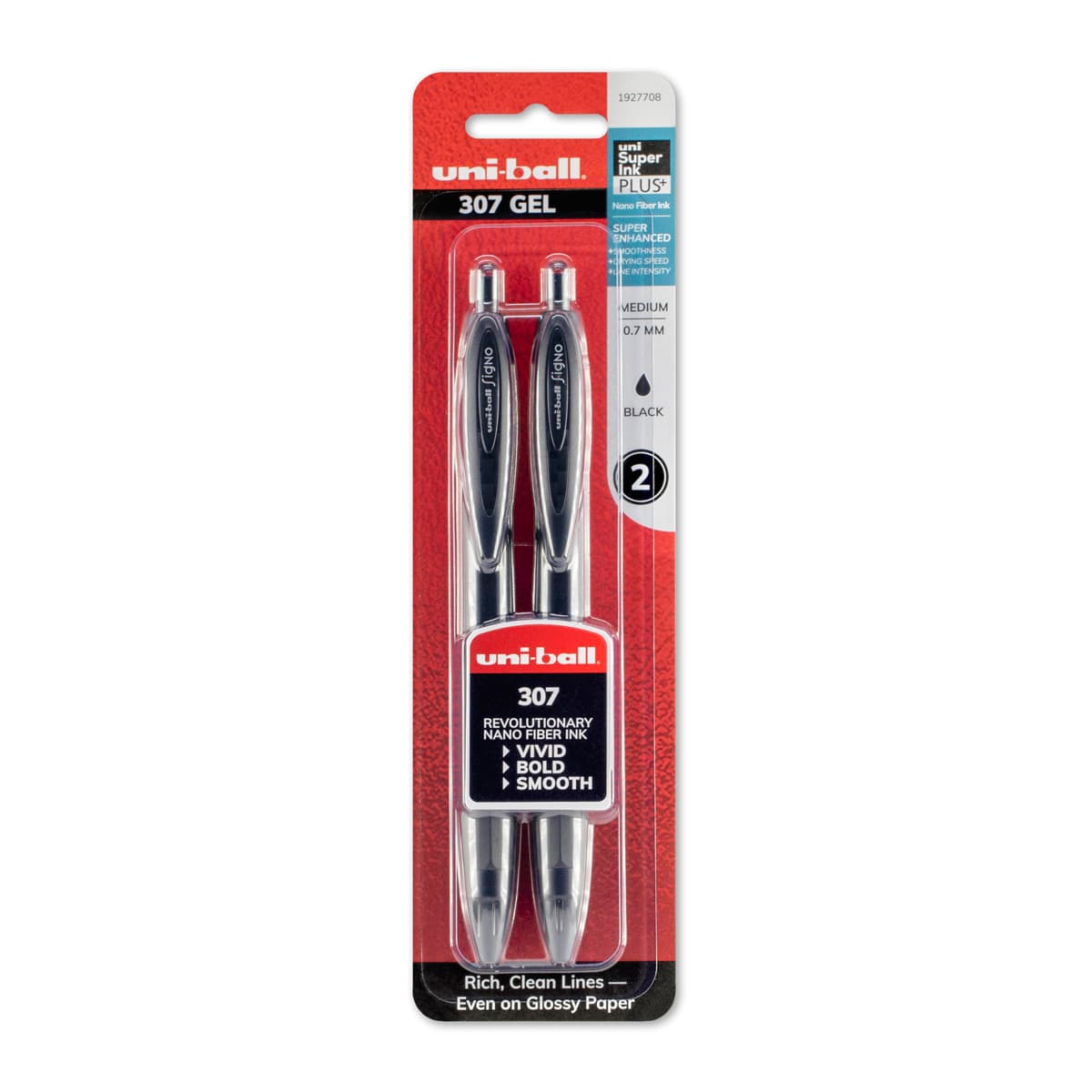 SIGNO 307 Pen Black - Fine Point .7mm, 2/Pkg.