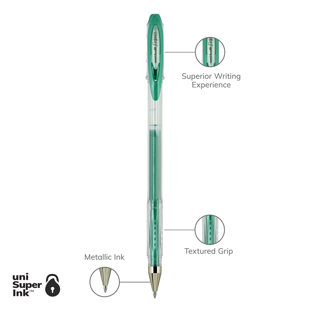 Signo Stick Gel Pen Metallic Green