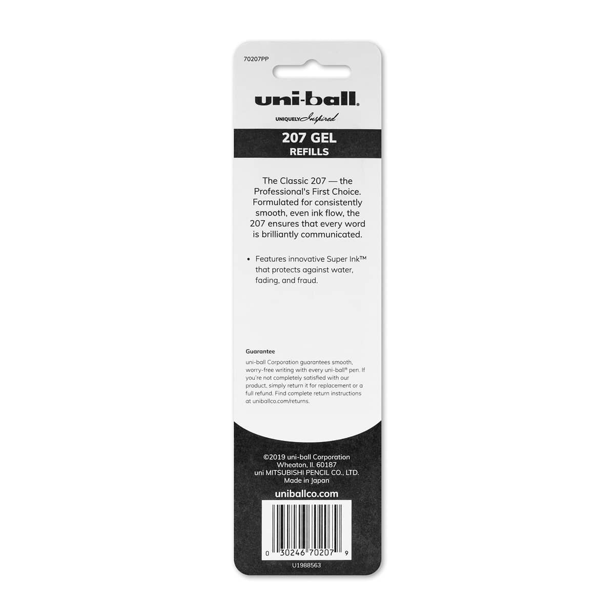 Signo 207 Pens Black Refill - Fine Point .7mm, 2/Pkg.