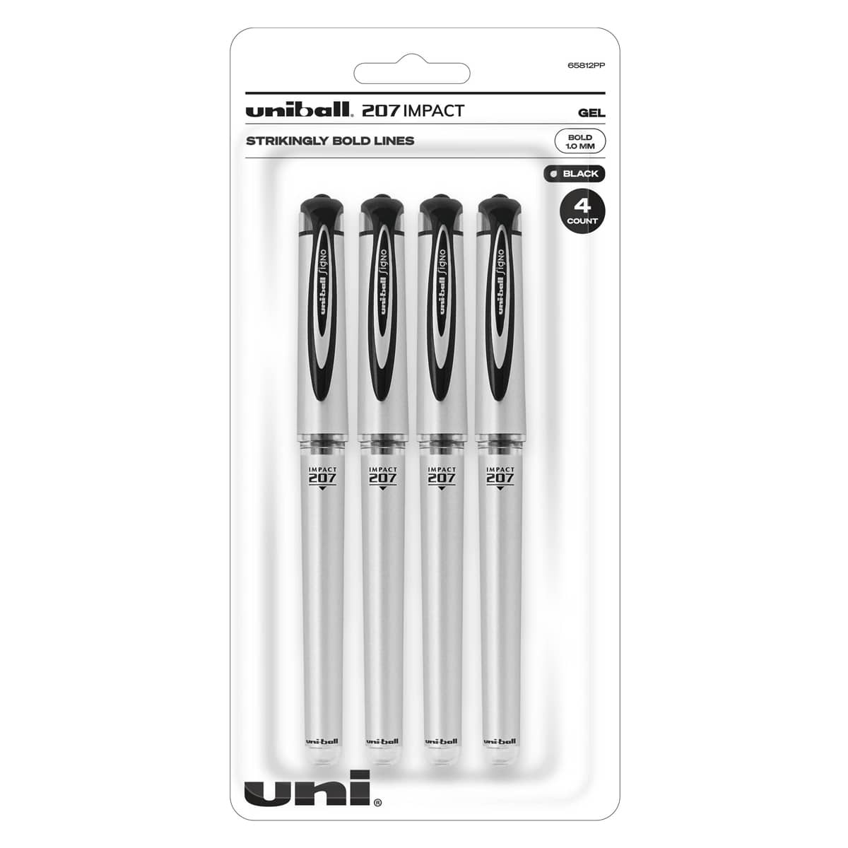 SIGNO 207 Impact Pen Black - 4-Pen Set