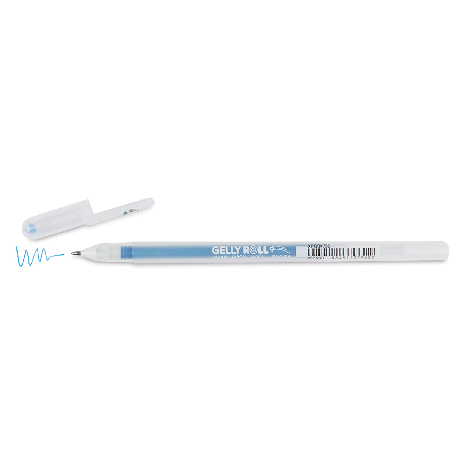 Sakura Gelly Roll Stardust Pen - Blue, 0.5 mm, cap off