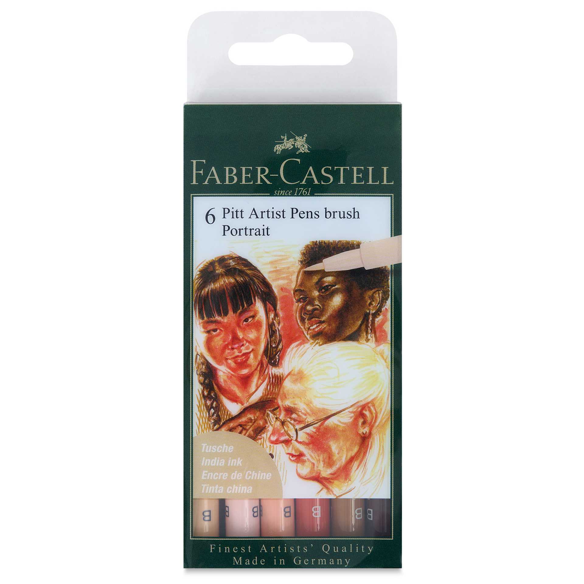 Faber-Castell Pitt Artist Pens - Portrait Colors, Set of 6