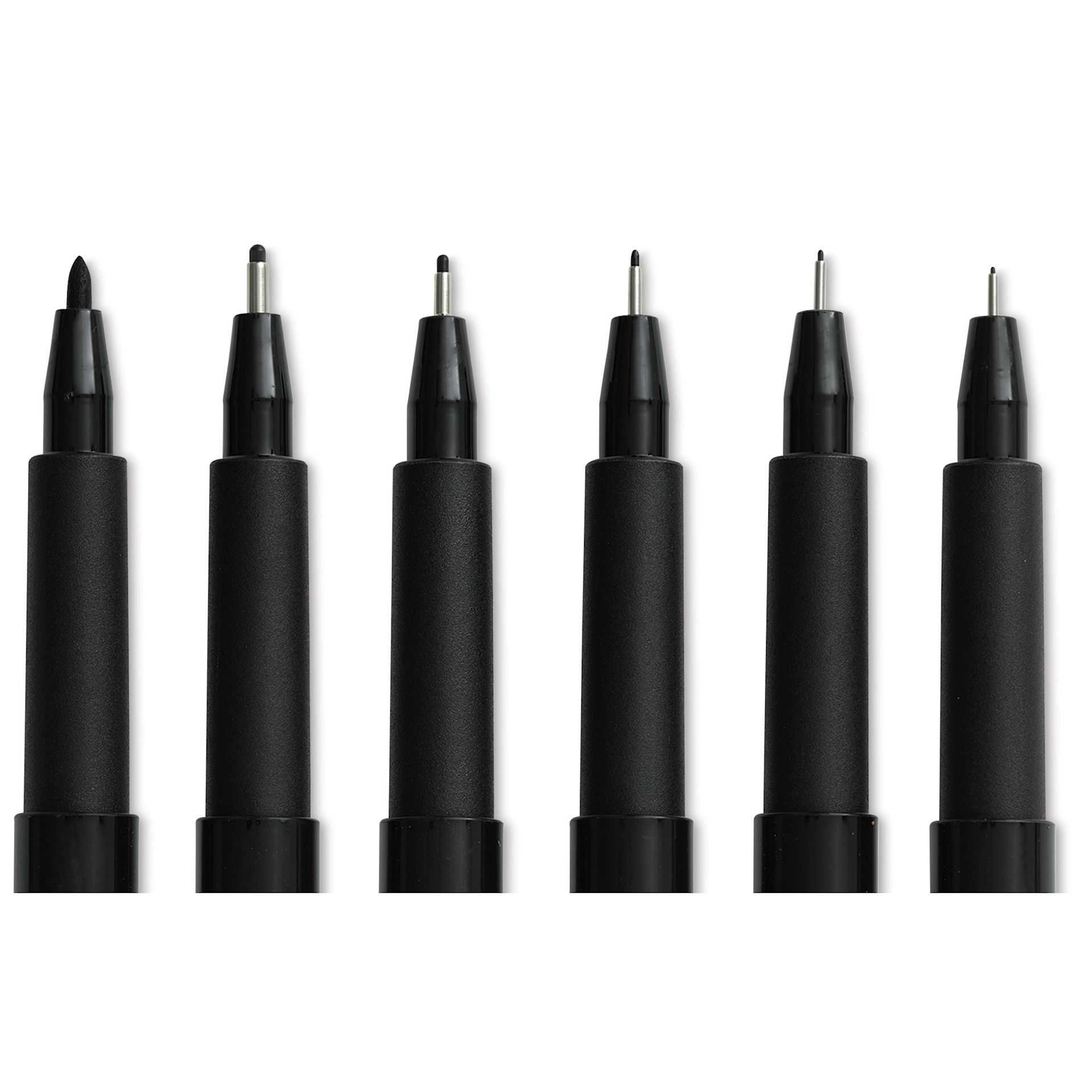 Faber-Castell Pitt Artist Pens- Black, Set of 6, Assorted Nibs