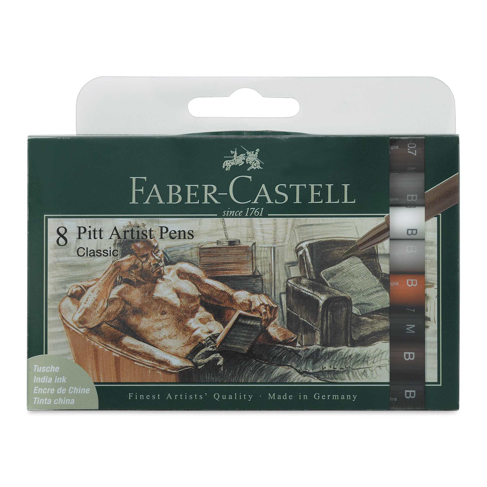 Faber-Castell Pitt Artist Pens- Classic, Set of 8, Assorted