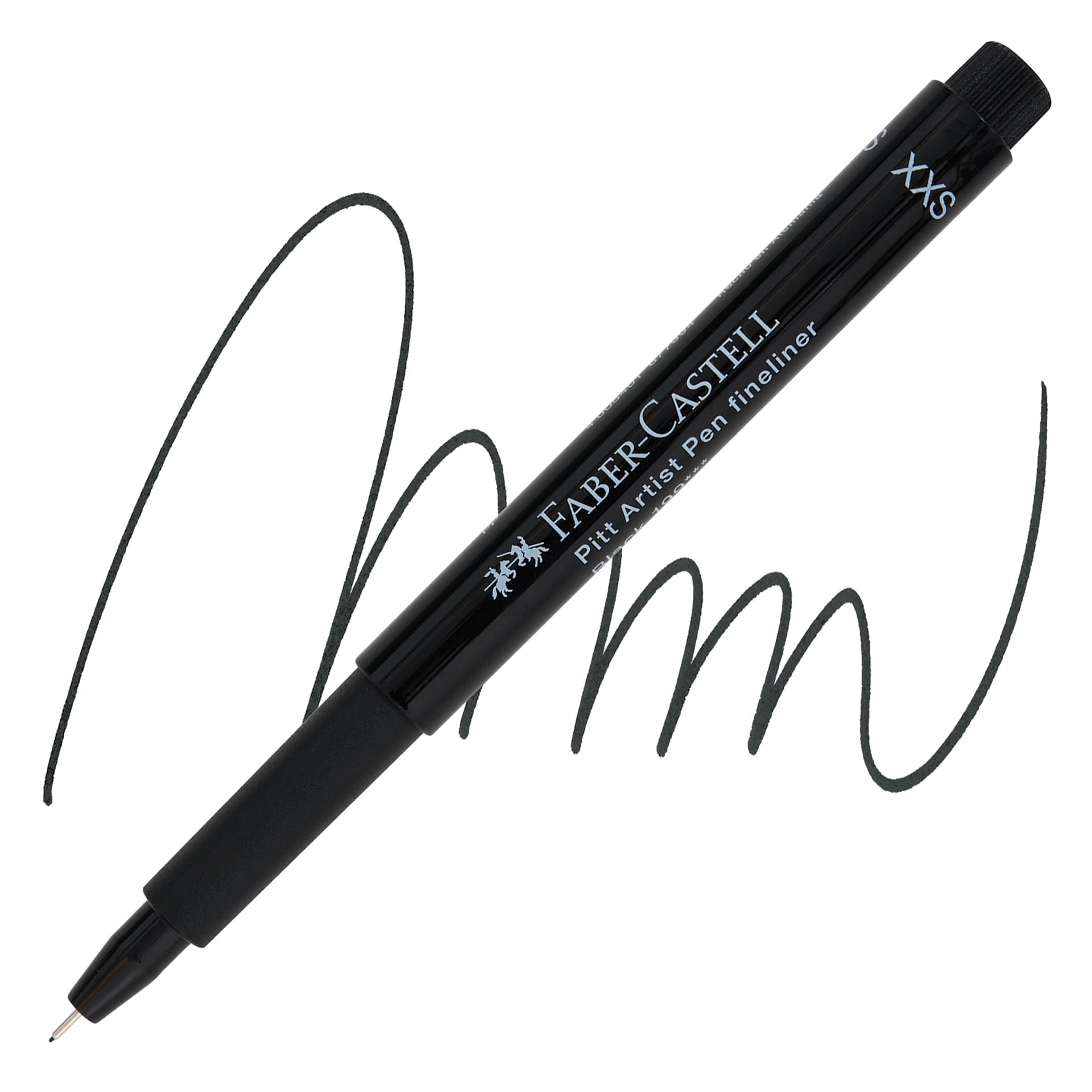 Faber-Castell Pitt Artist Pen - Black, Super Fine Nib pen and swatch