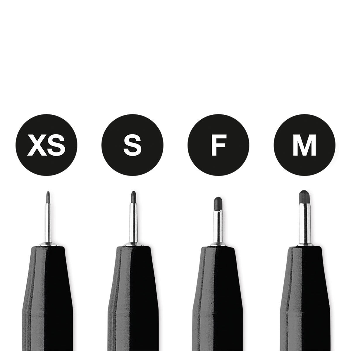 Faber-Castell Pitt Artist Pens - Black, Fineliner, Set of 4, Assorted Nibs (included nibs)