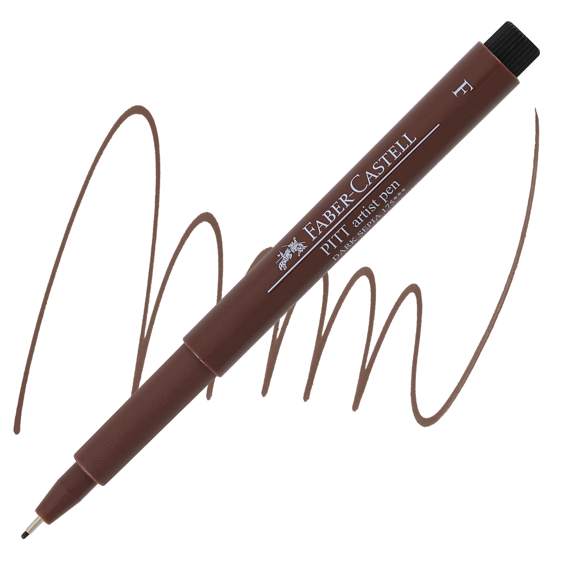 Faber-Castell Pitt Artist Pen - Sepia, Fine Nib pen and swatch