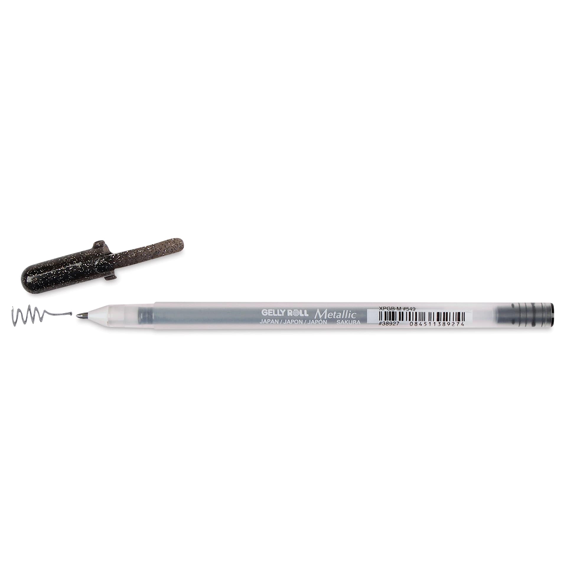 Sakura Gelly Roll Pen - Metallic Black, Medium Tip, cap off