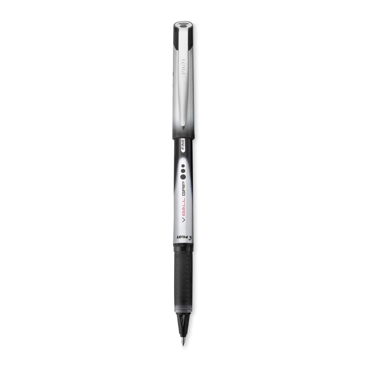 Pilot V-Ball Grip Roller Ball Pen - 0.7 mm, Black with cap off