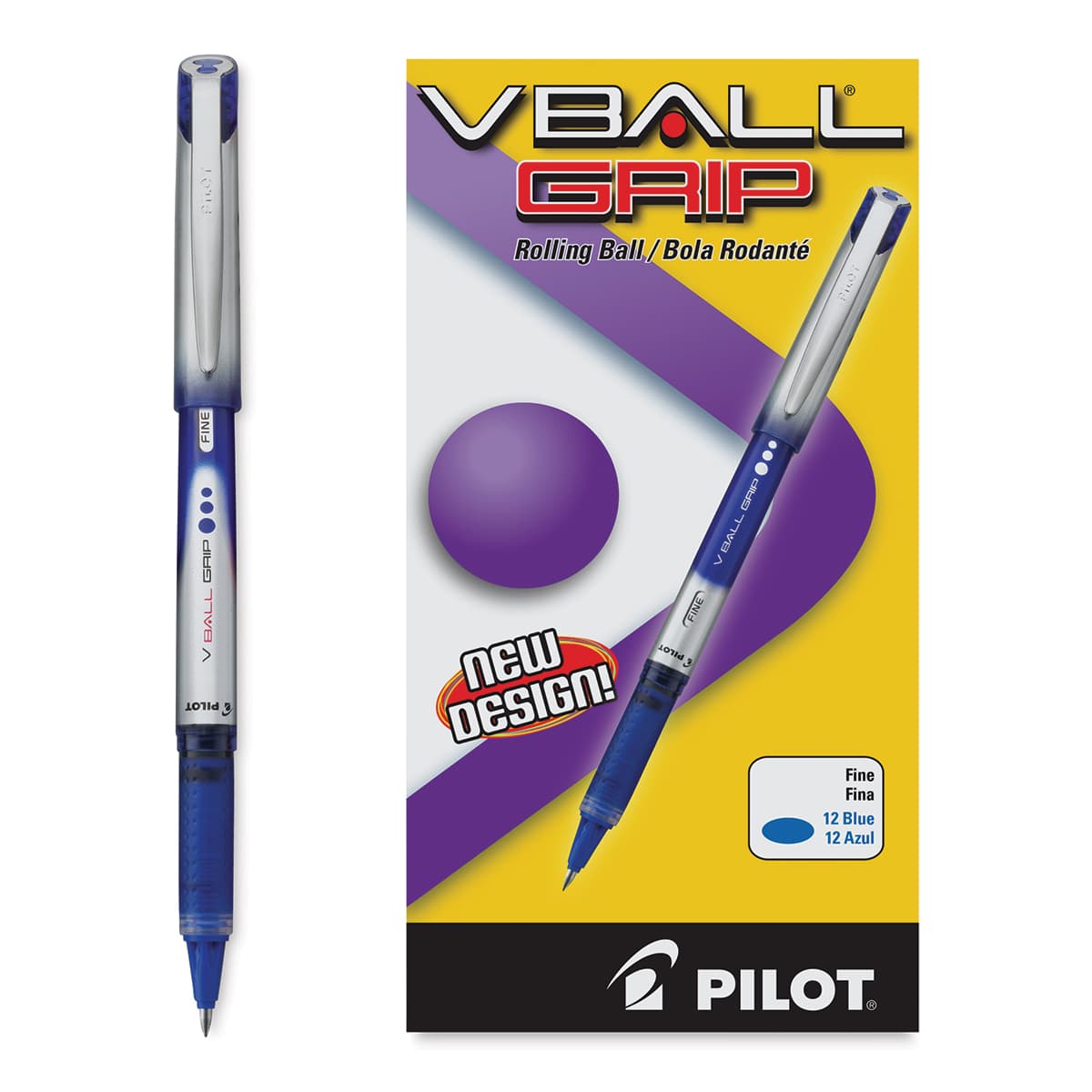 Pilot V-Ball Grip Roller Ball Pen - 0.7 mm , Blue with package