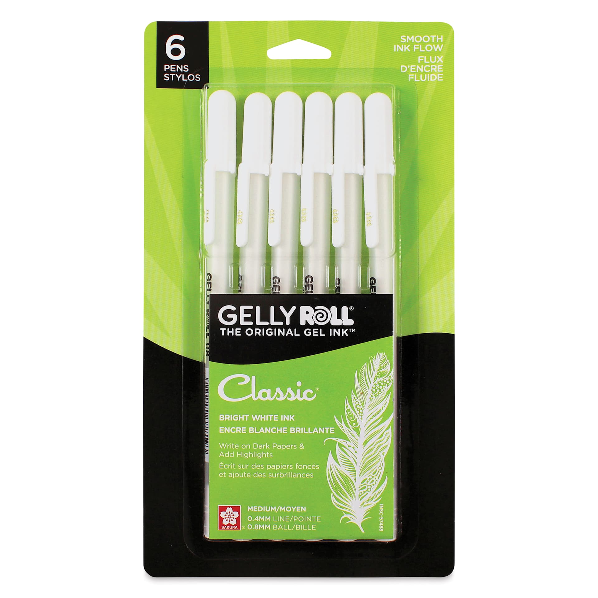 Sakura Gelly Roll Opaque White Pens - Set of 6, front of packaging