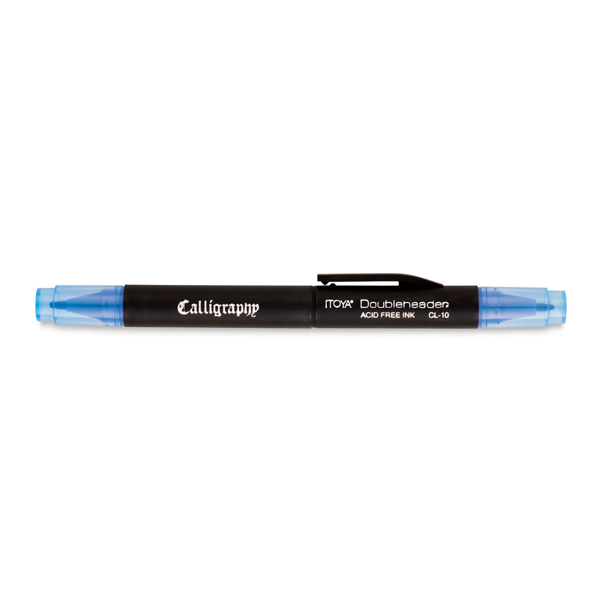 Itoya Doubleheader Calligraphy Marker - Blue with caps on