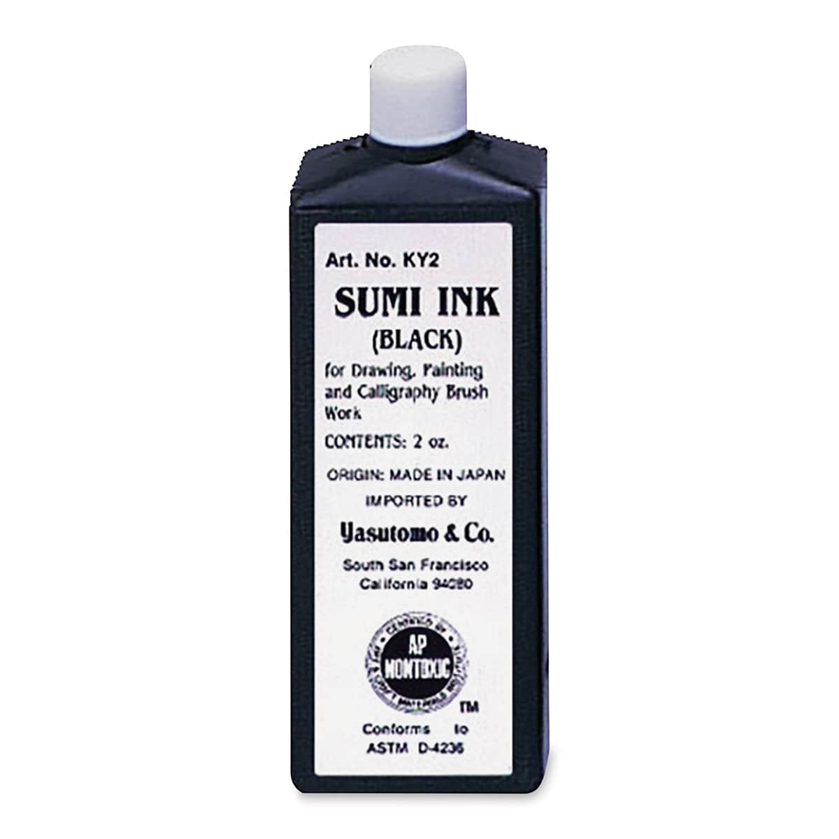 Yasutomo Liquid Sumi Ink - 2 oz, Black, Water Resistant