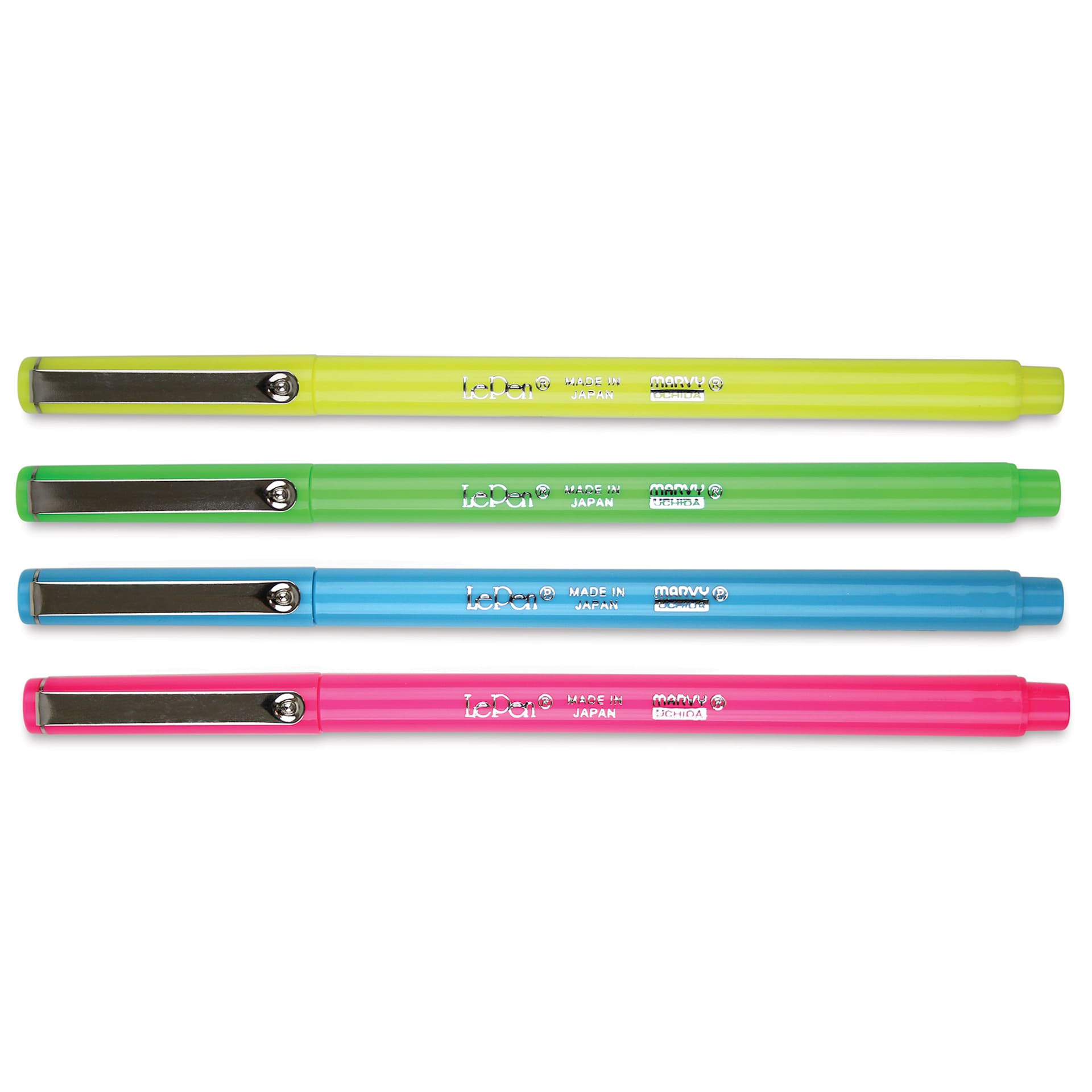 Marvy Uchida LePen Fine Line Marker Set - Neon Colors, Set of 4, out of packaging