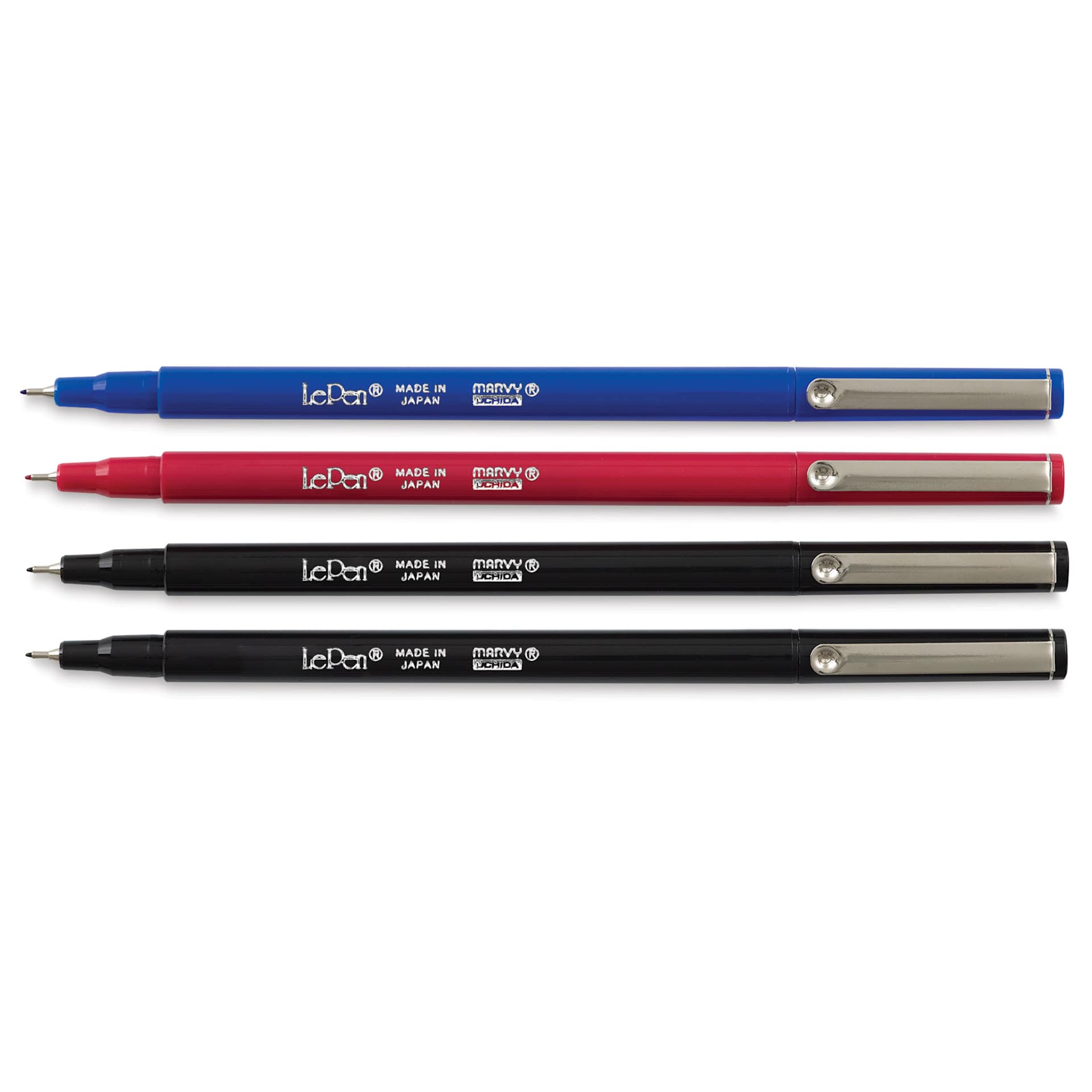 Marvy Uchida LePen Fine Line Marker Set  - Basic Colors, Set of 4, out of the packaging