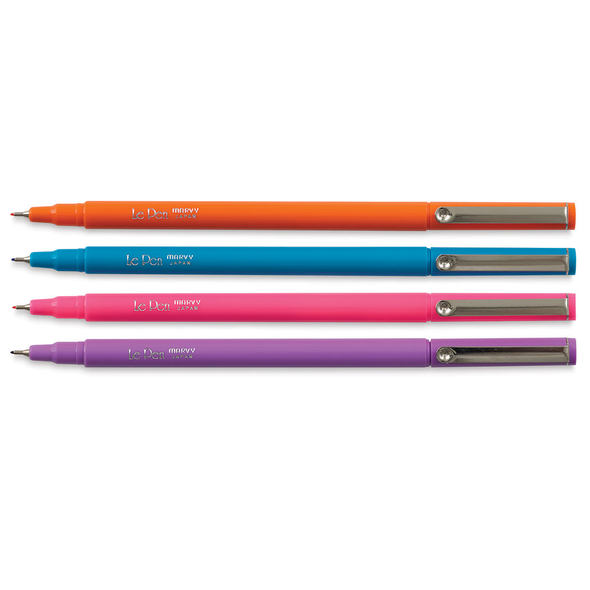 Marvy Uchida LePen Fine Line Marker Set  - Brilliant Colors, Set of 4, out of the packaging