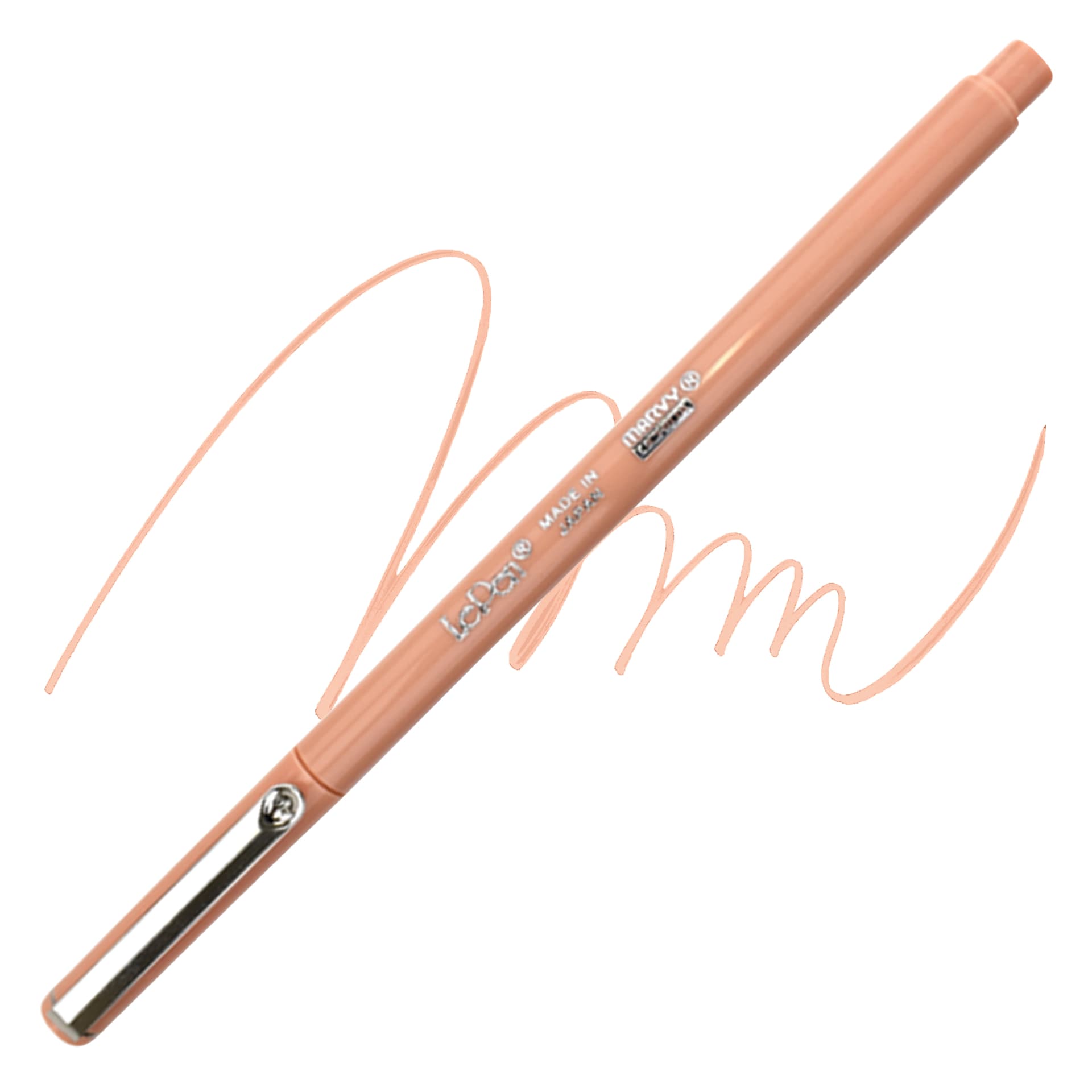 Marvy Uchida LePen Fine Line Marker - Coral Peach marker and swatch