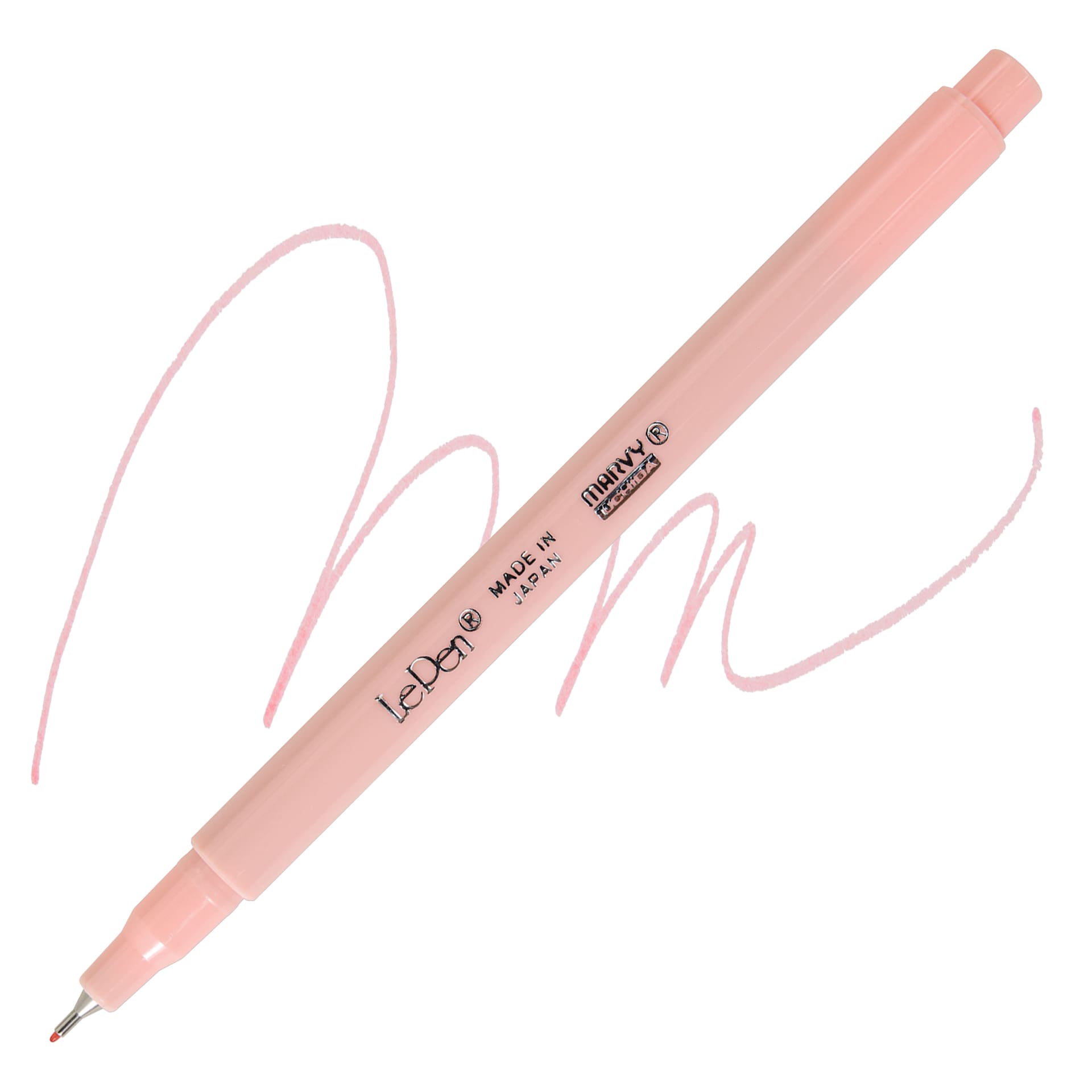 Marvy Uchida LePen Fine Line Marker - Pastel Peach, pen and swatch