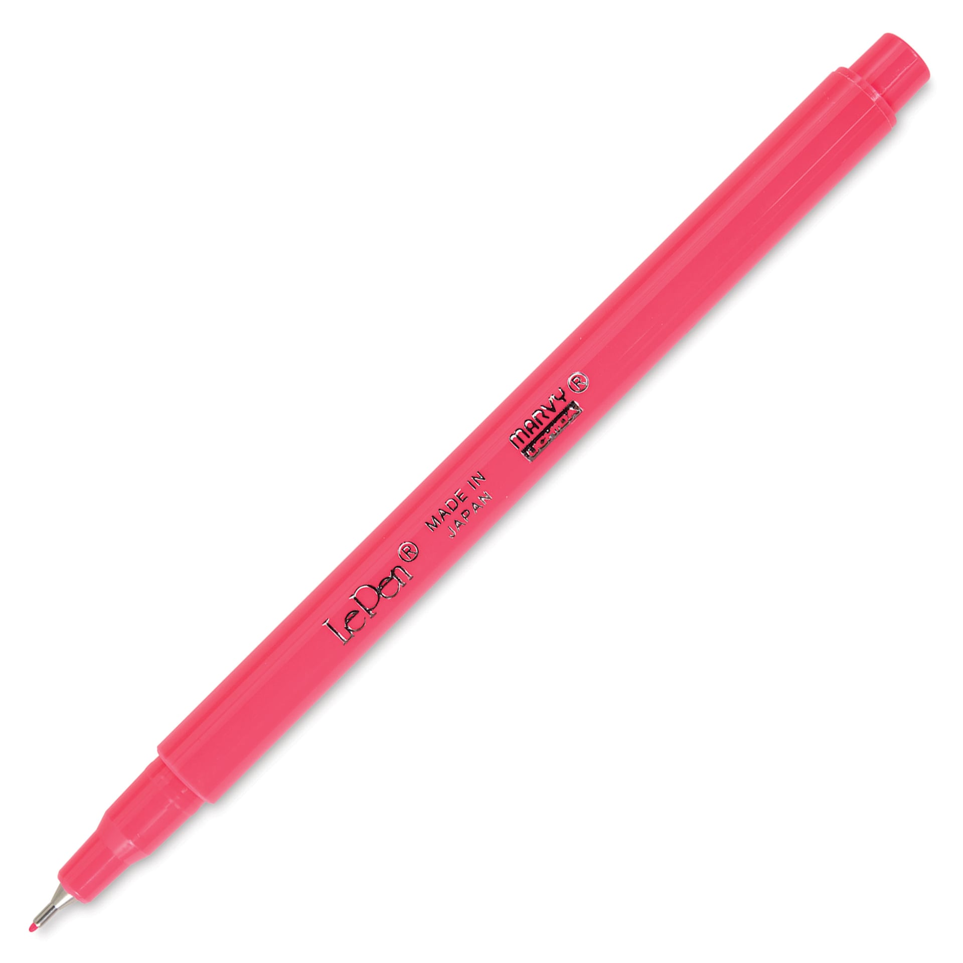 Marvy Uchida LePen Fine Line Marker - Fluorescent Pink, cap off