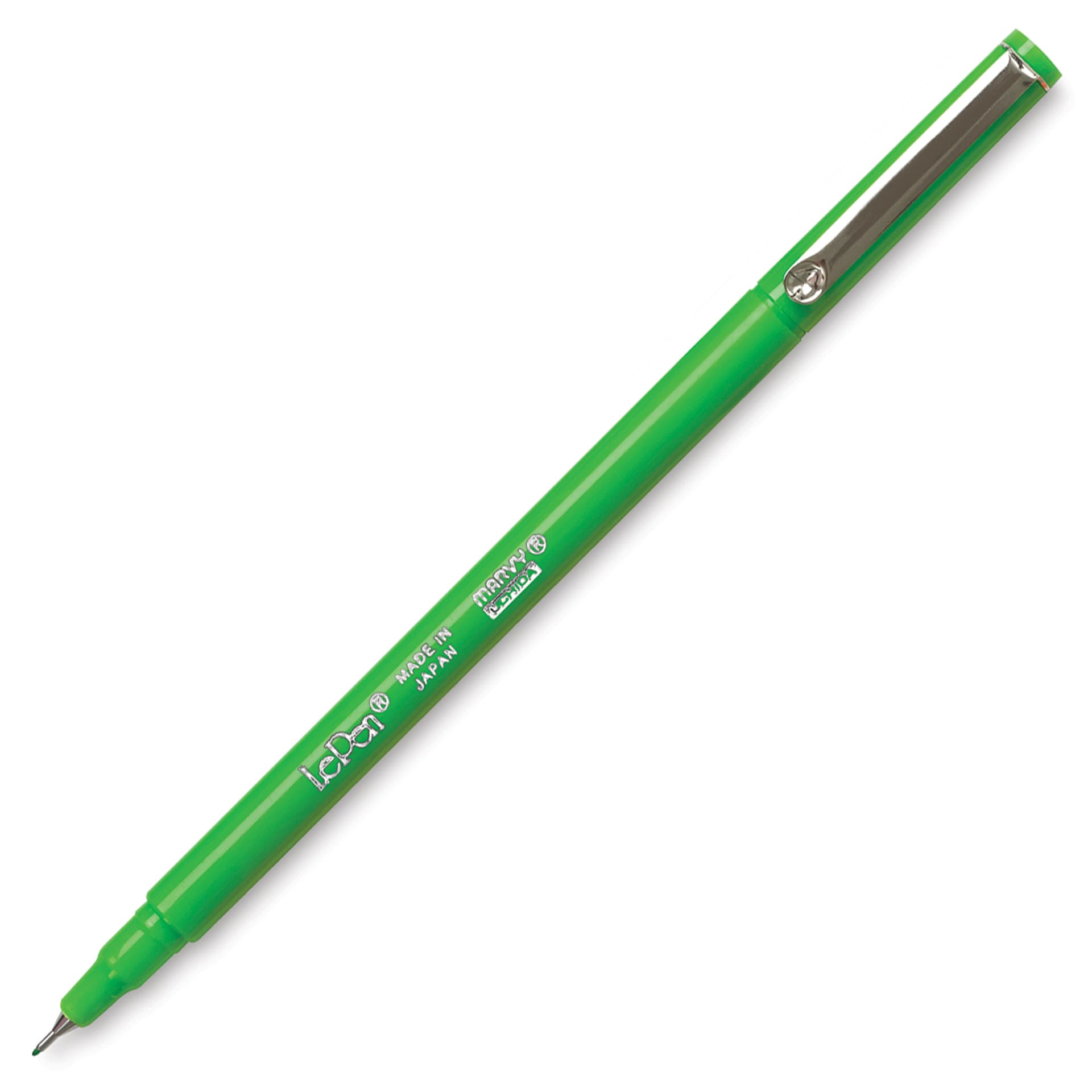 Marvy Uchida LePen Fine Line Marker - Light Green, cap off