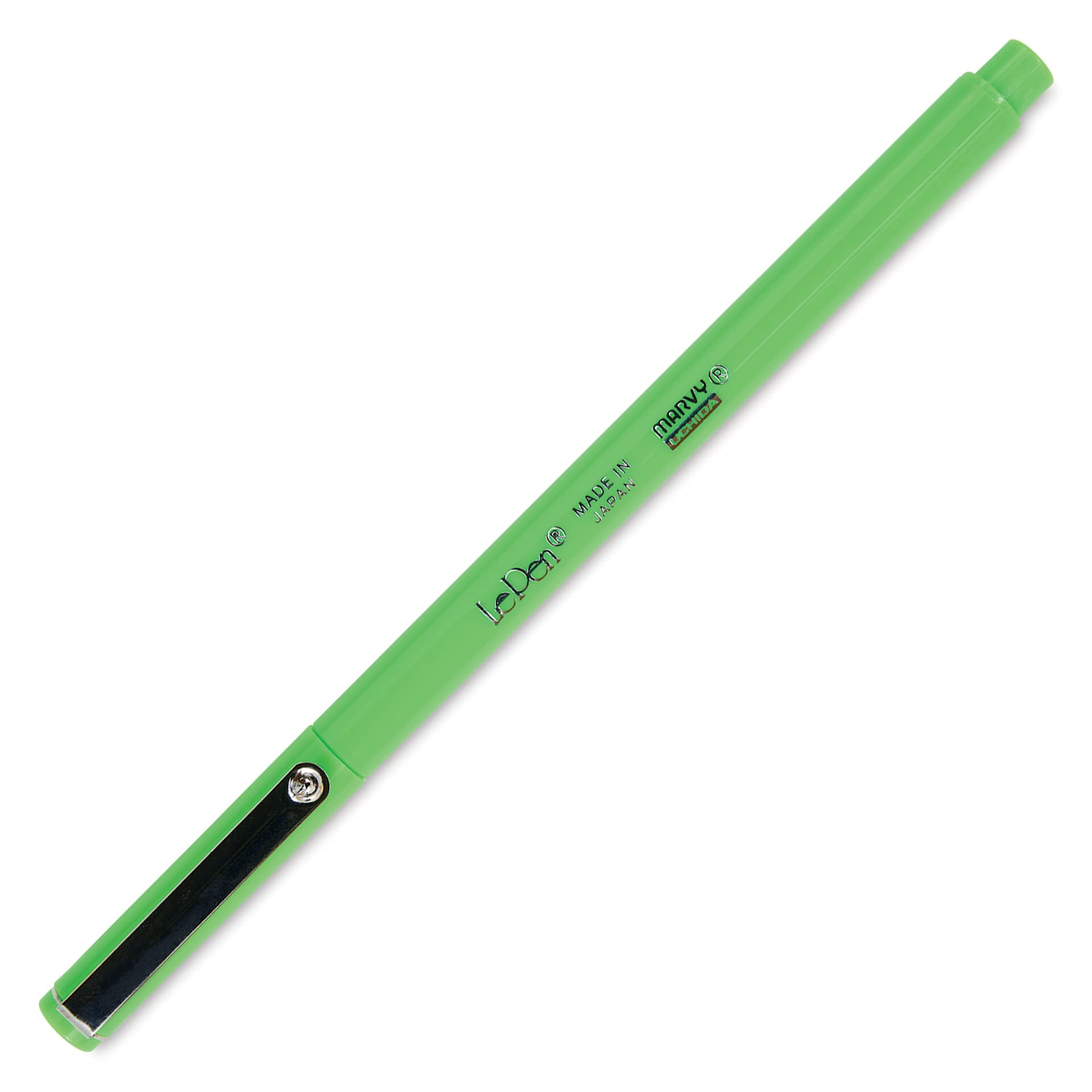 Marvy Uchida LePen Fine Line Marker - Fluorescent Green, cap on