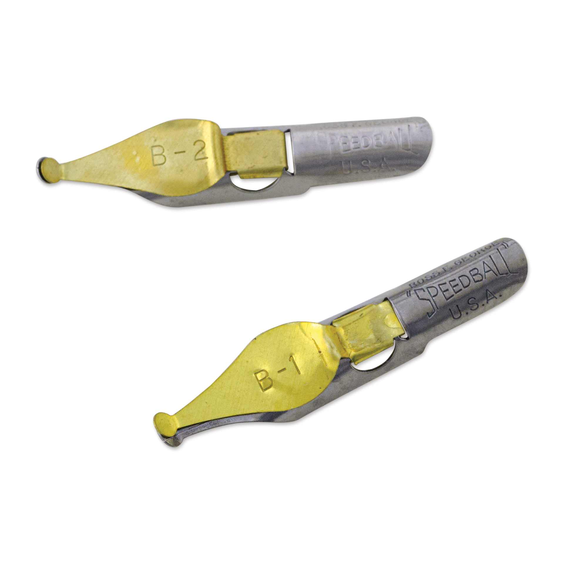 Speedball Broad Edge B-Series Round Calligraphy Nibs - B1 and B2, out of the packaging