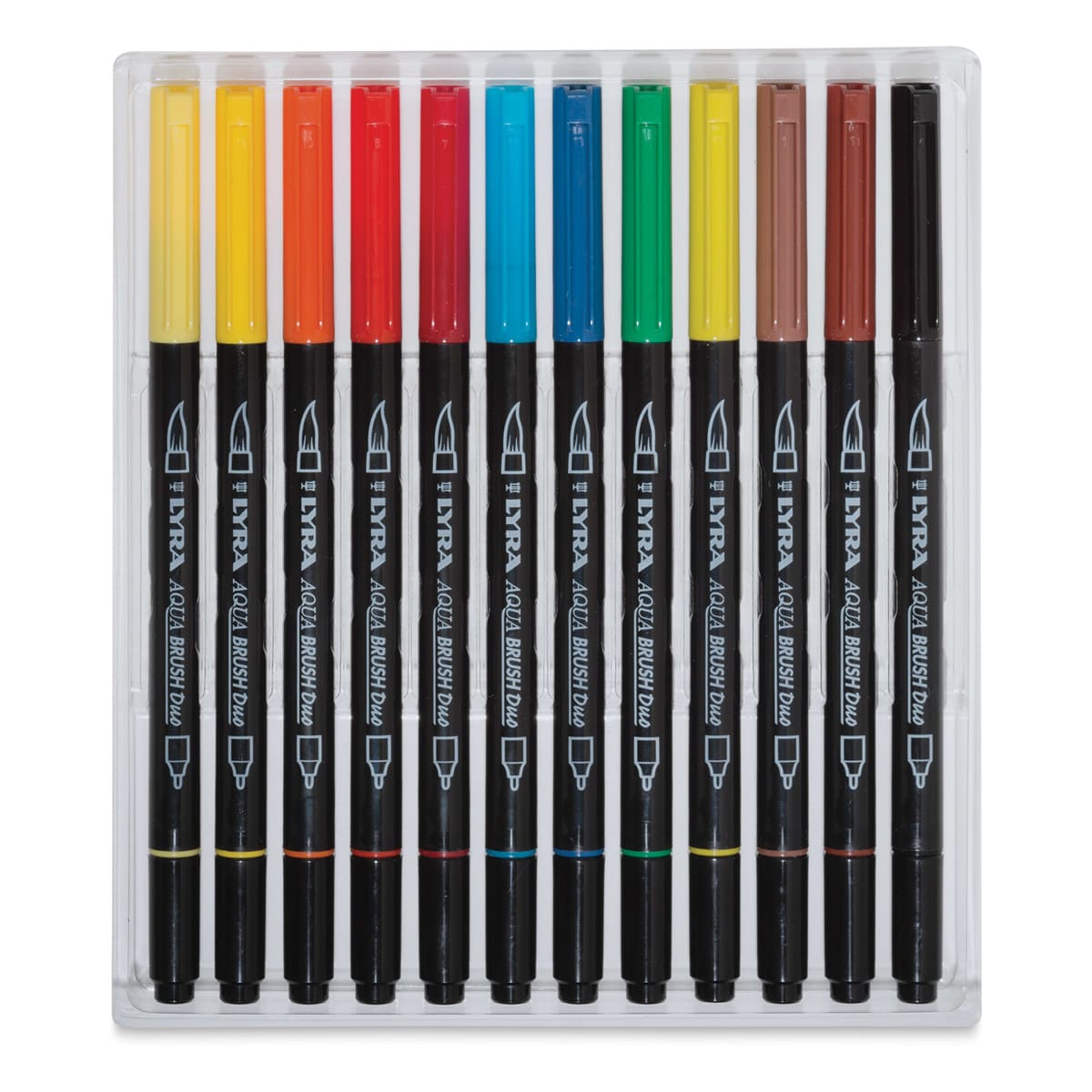 Lyra Aqua Brush Duo Markers - Assorted Colors, Set of 12 (set contents)