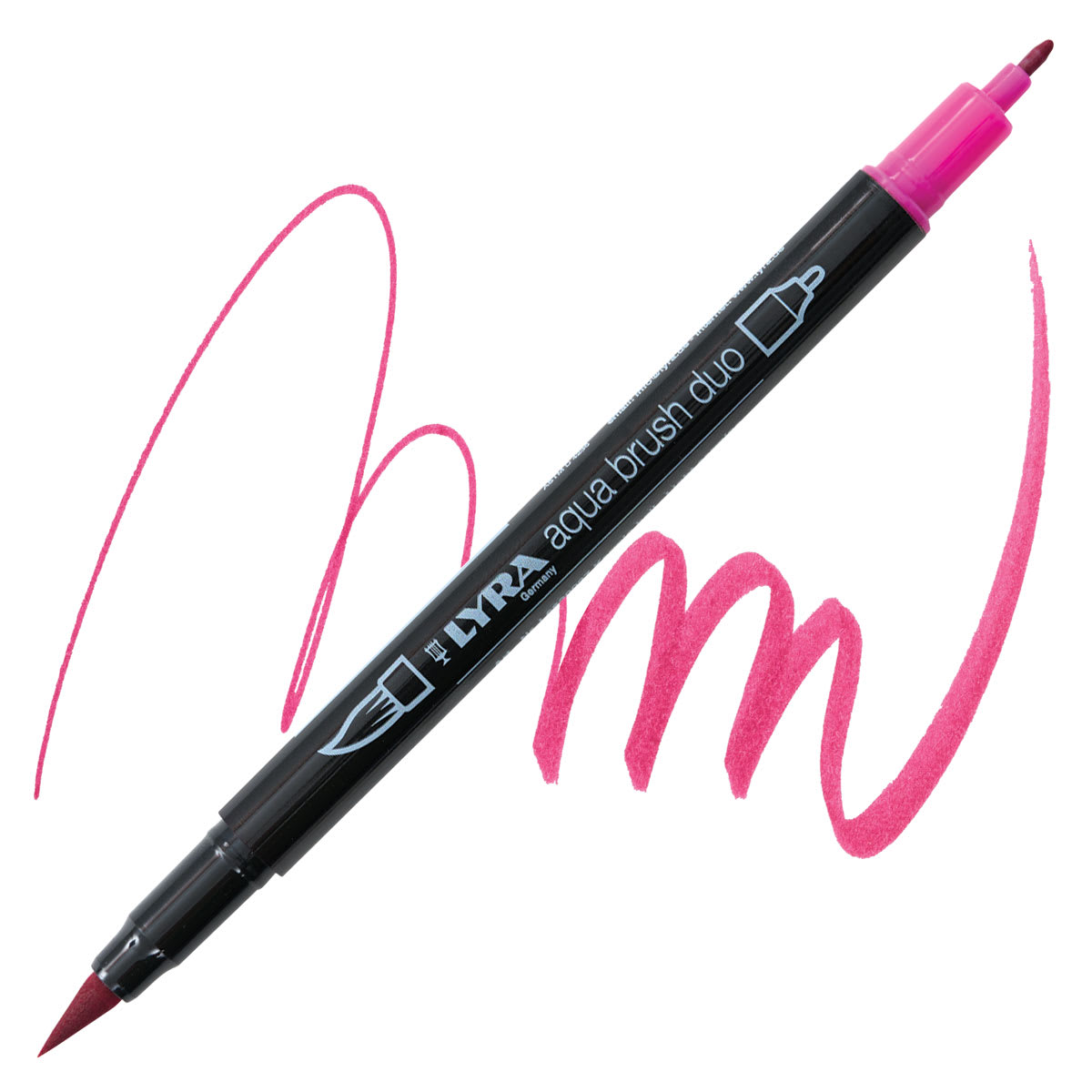 Lyra Aqua Brush Duo Marker - Light Carmine 027 marker and swatch