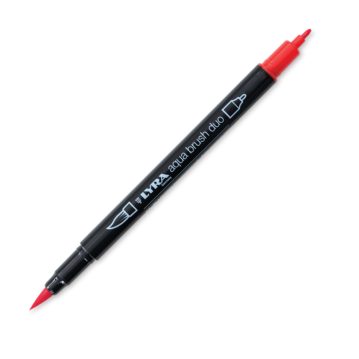 Lyra Aqua Brush Duo Marker - Pale Geranium Lake 021 (with caps off)